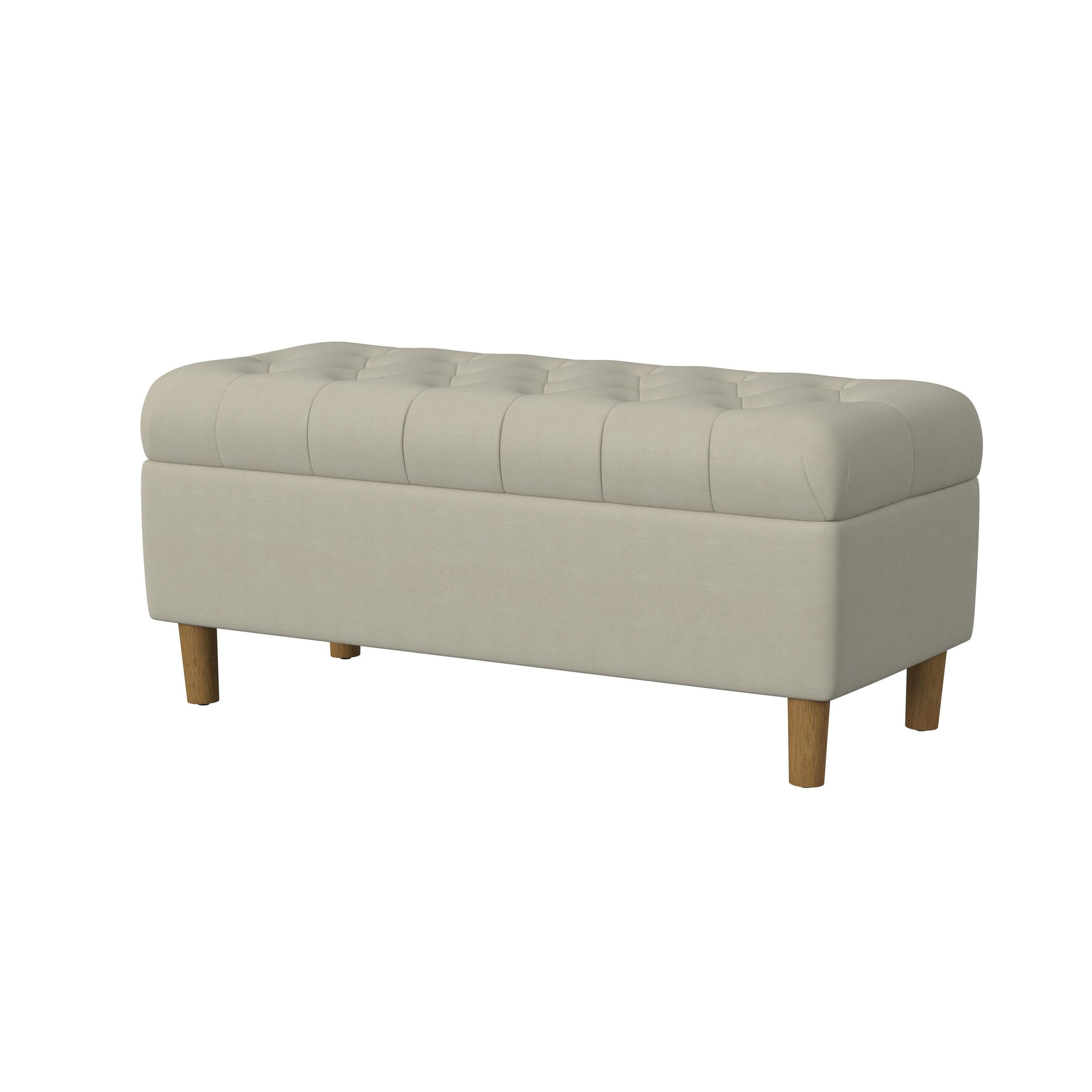 HomePop Velvet Upholstered Storage Bench