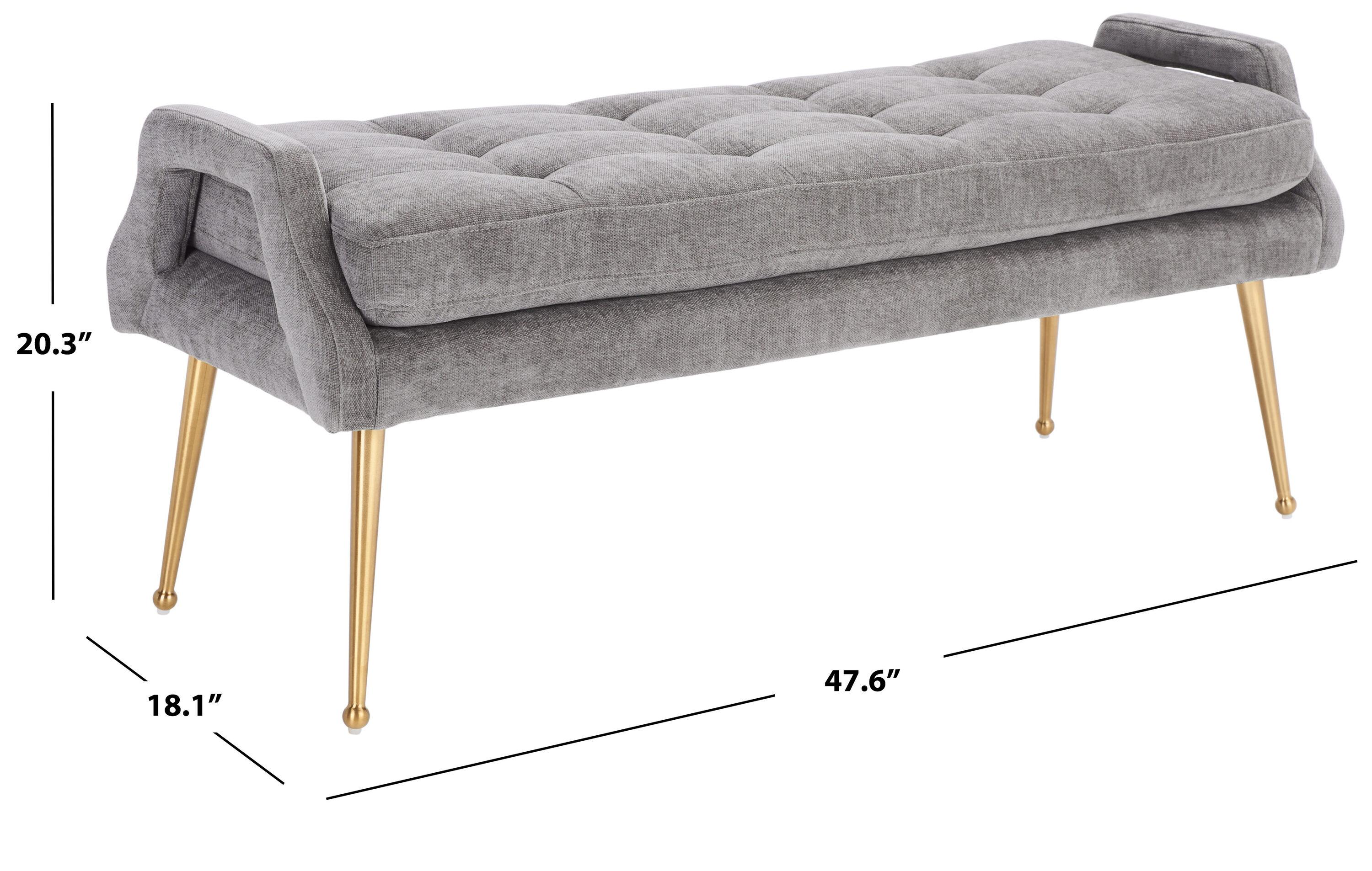 Everdeen Bench  - Charcoal/Gold - Safavieh