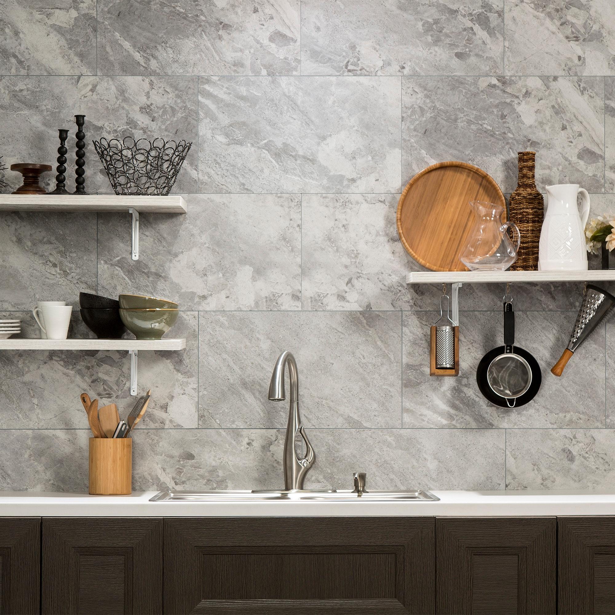 Palisade 25.6 in. x 14.8 in. Interlocking Vinyl Waterproof Wall Tiles