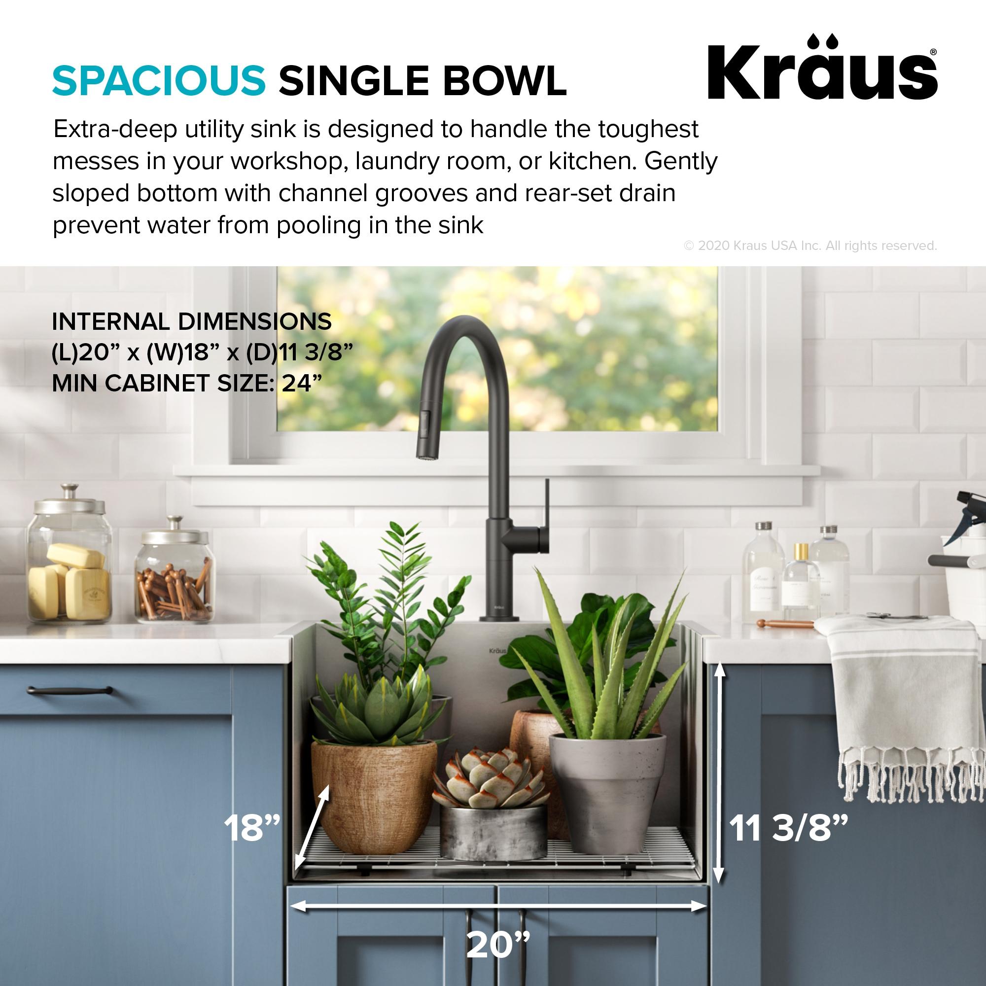 KRAUS Standart PRO Drop In 16 Gauge Bar Stainless Steel Kitchen Sink