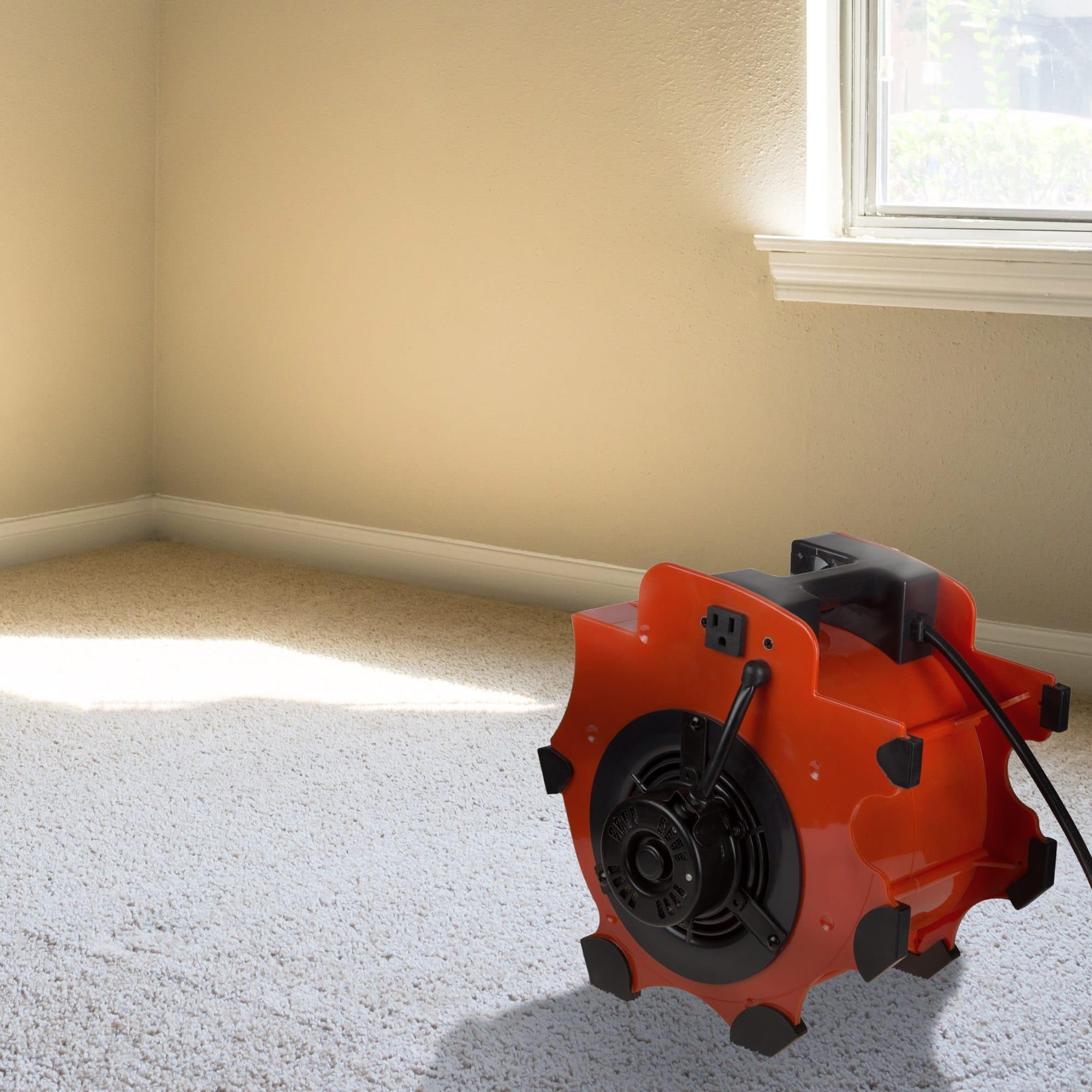 Stalwart Portable Adjustable Industrial Fan Blower - 3 Speed Heavy Duty Mechanics Floor and Carpet Dryer with 4 Different Angles (Red)