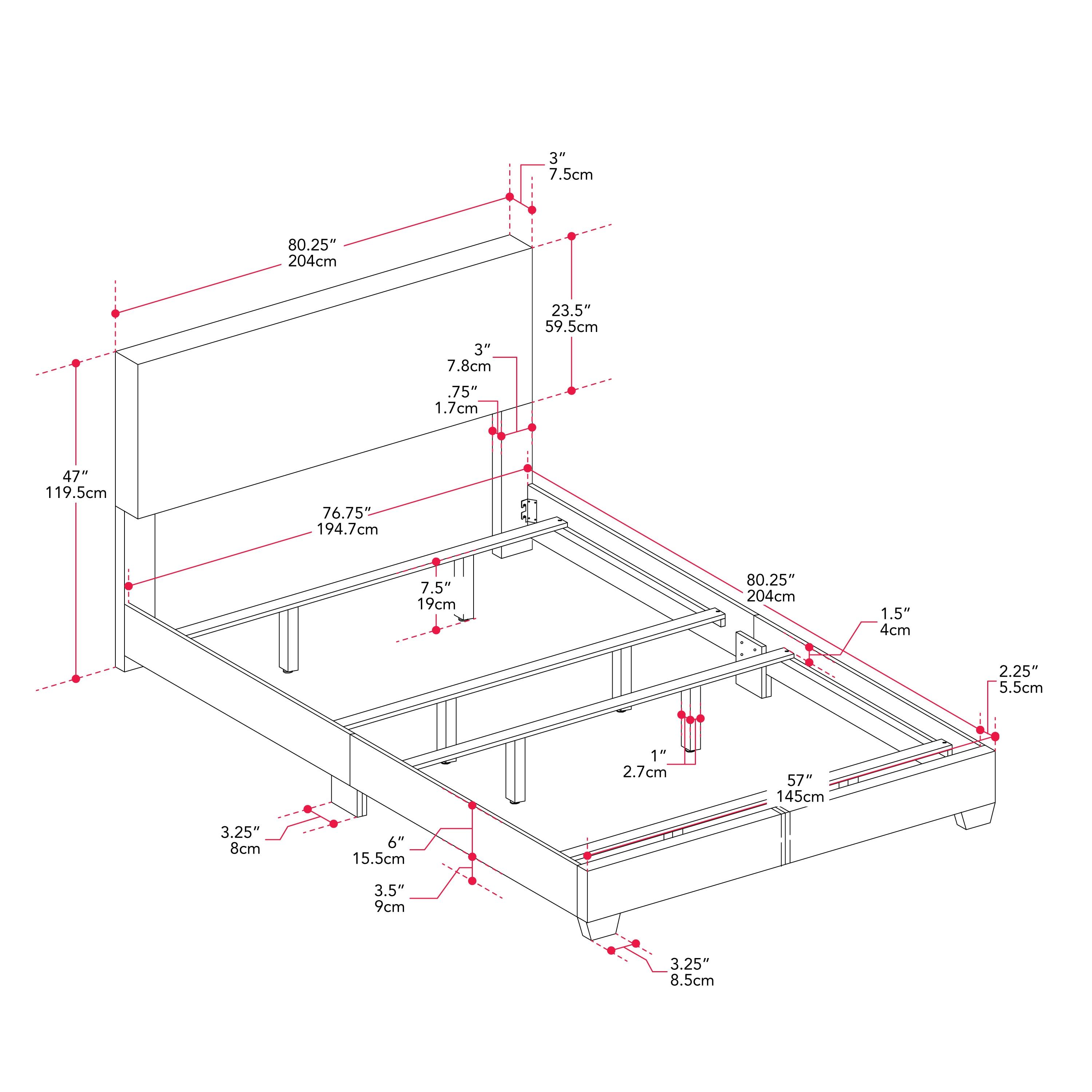 Celeste Modern Upholstered King Bed Beige - CorLiving: Transitional Style, Polyester Fabric, MDF & Wood Frame