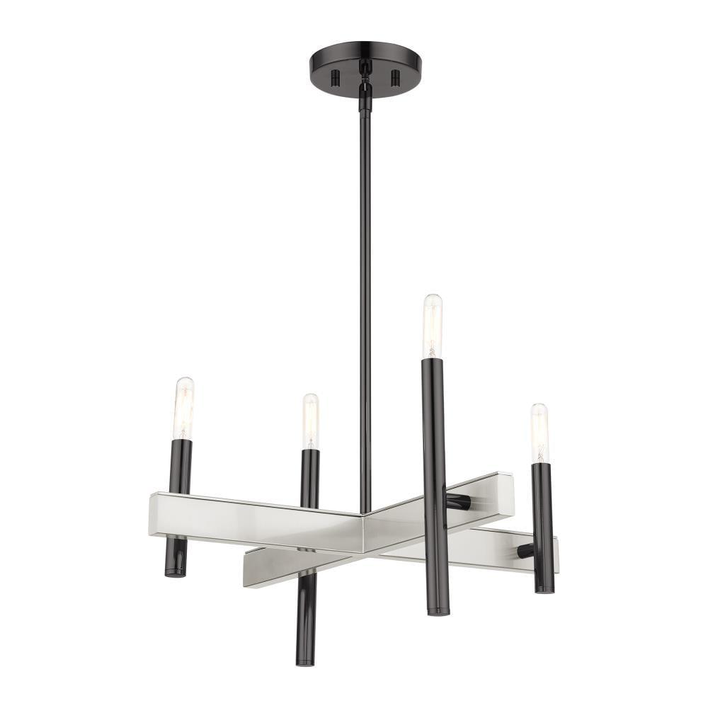 Livex Lighting Denmark 4 - Light Chandelier in  Black Chrome