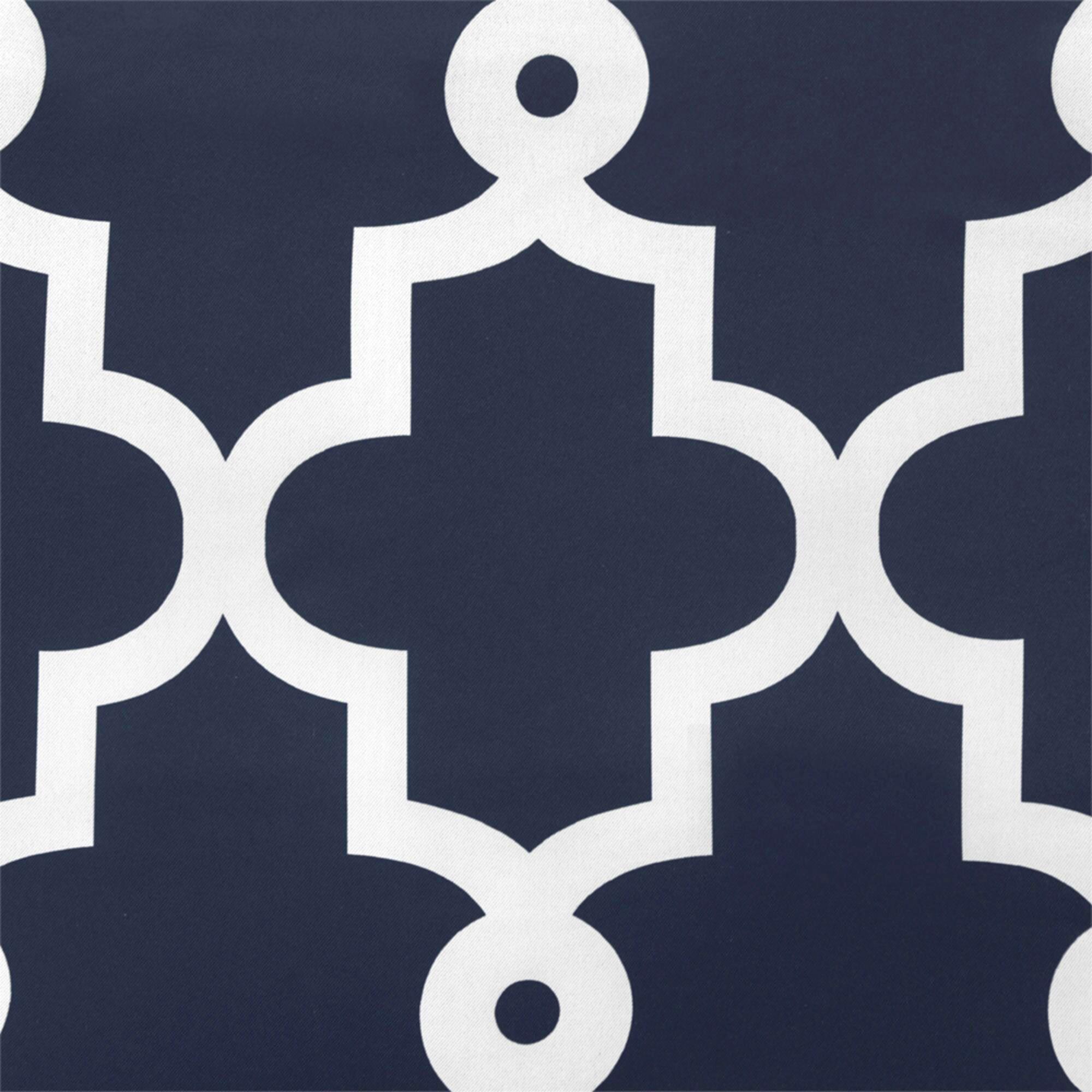 TOWN & COUNTRY EVERYDAY Ironwork Geo Trellis Sateen Indoor Curtains, Room Darkening Blackout, Grommet Top, Energy Efficient, 2-Pack Set, 52"x96", Peacoat Blue
