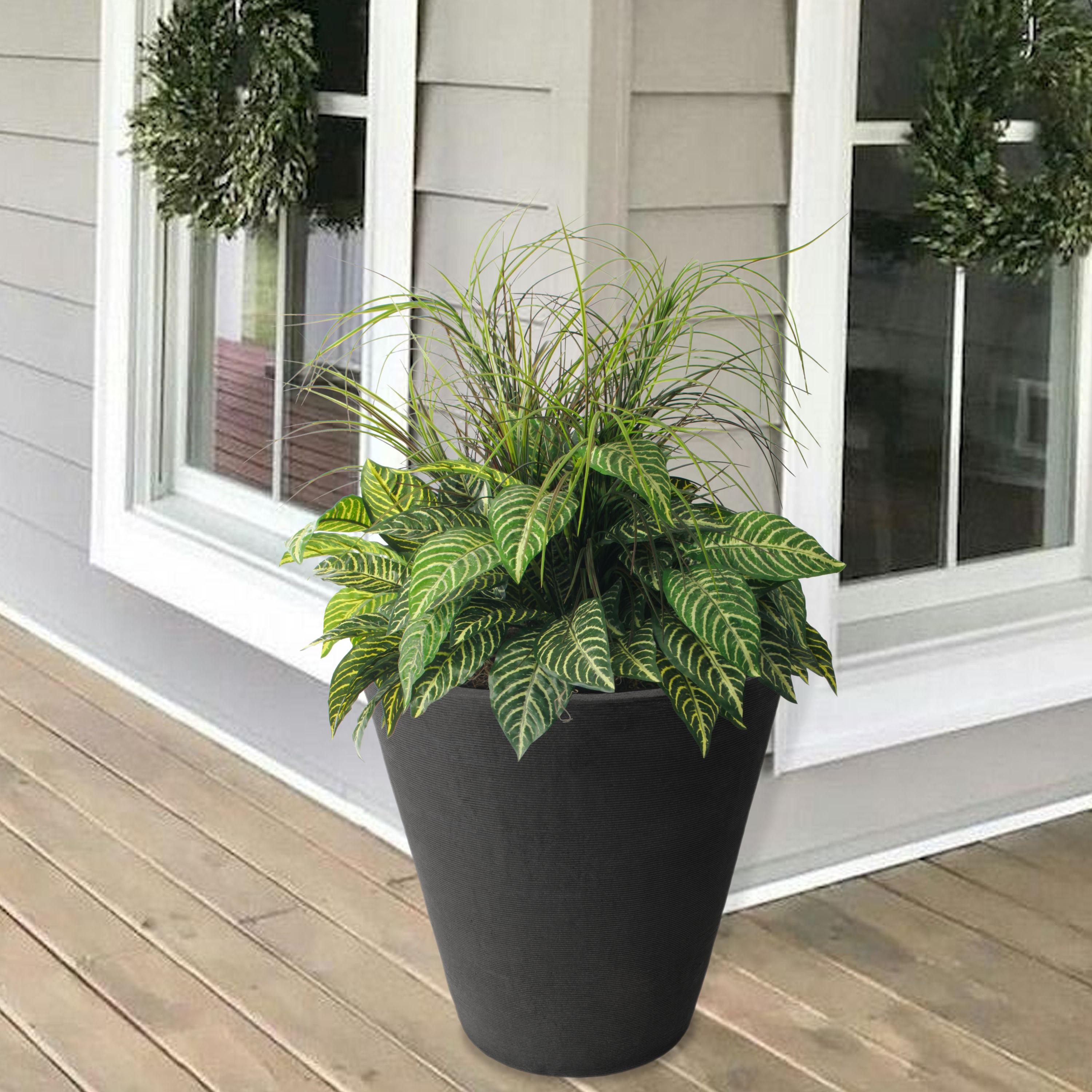 Algreen 89203 21 x 20 x 20 in. Olympus Self Watering Planter, Black