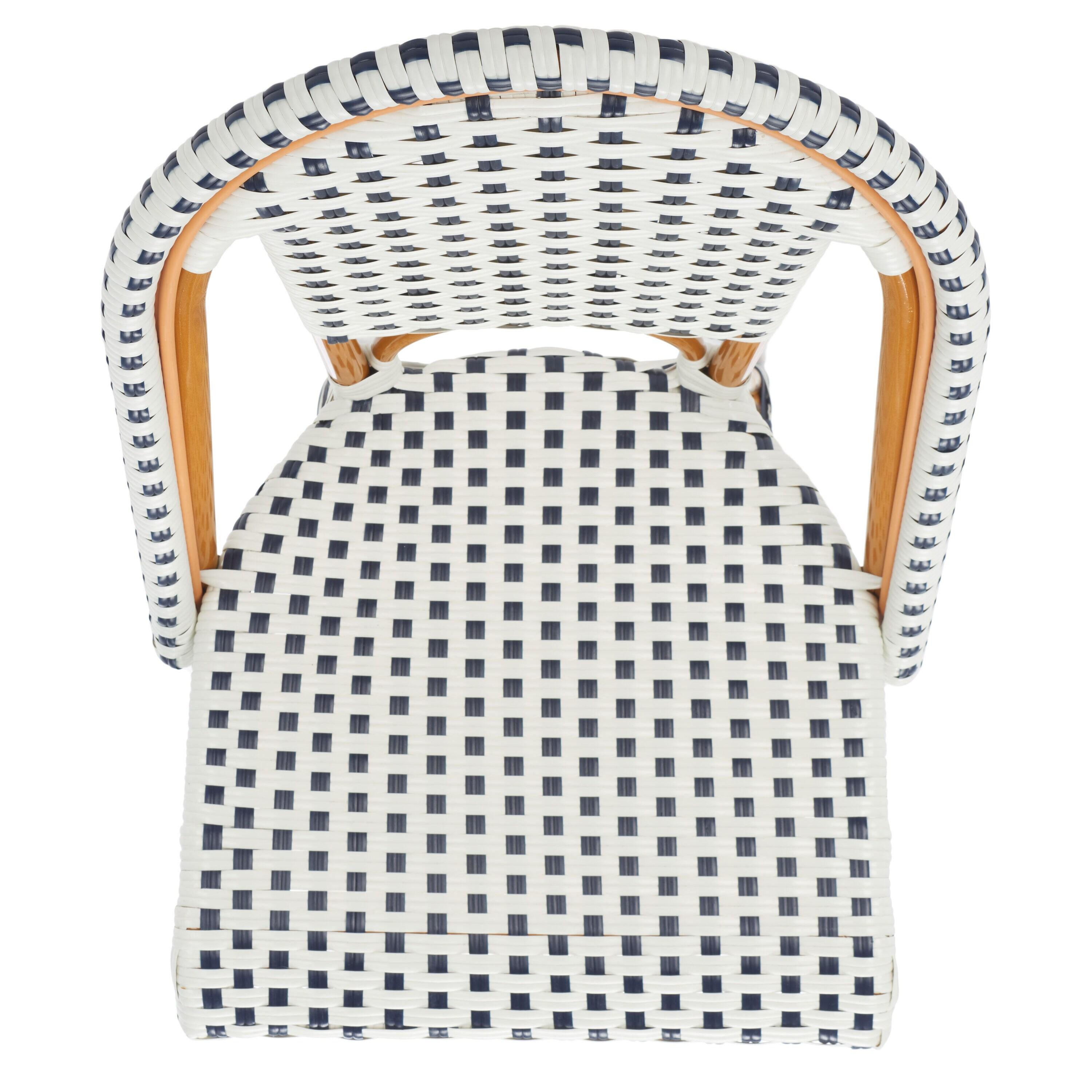 California Counter Stool - Indoor/Outdoor - PAT7532 - White/Navy - Safavieh