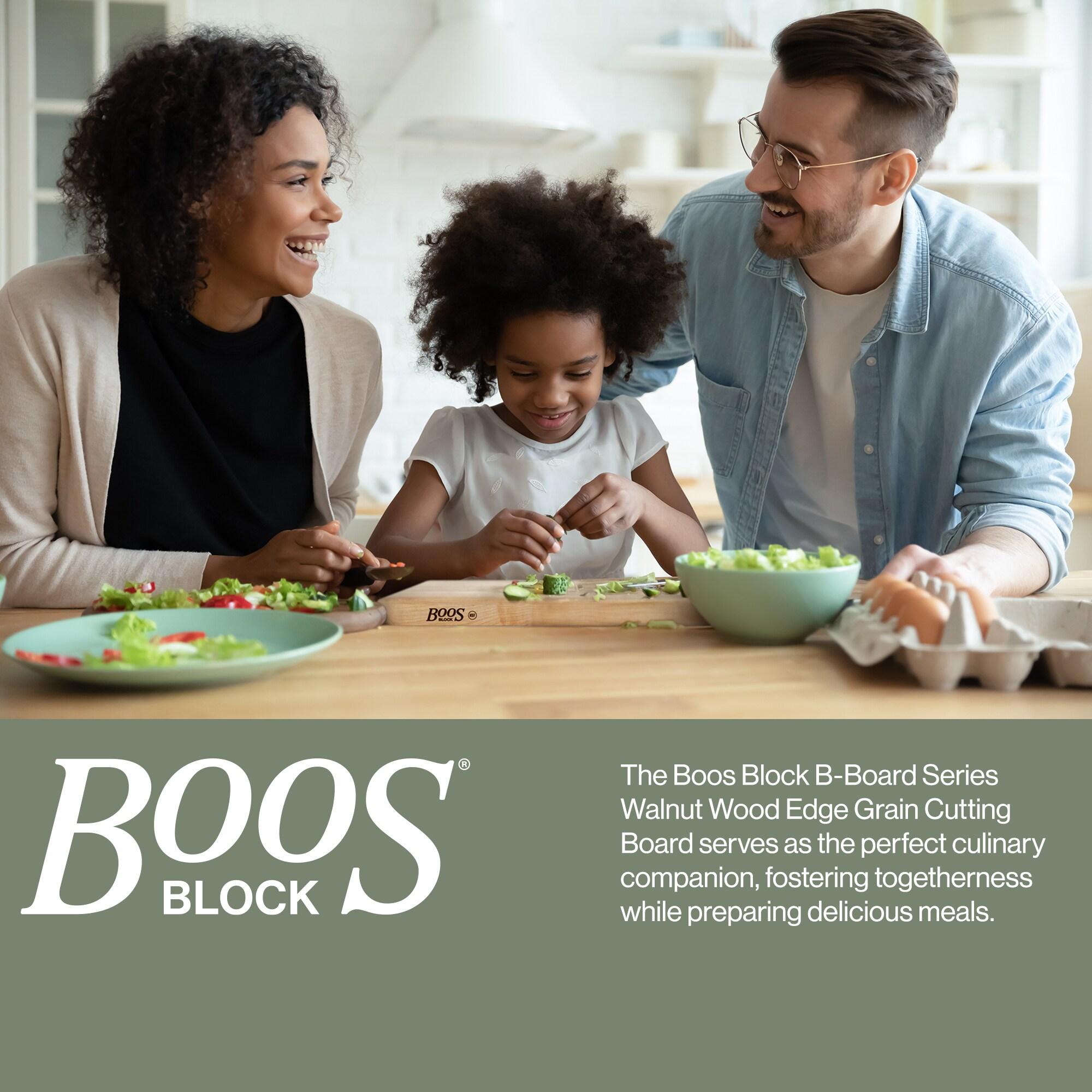 Gift 1.5" Edge Grain Walnut 12" Round Cutting Board with Wood Feet