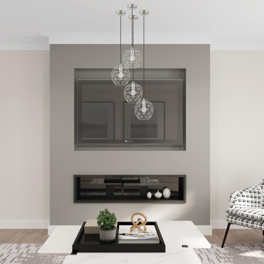 Livex Lighting Geometric Shade 1 - Light Pendant in  Brushed Nickel