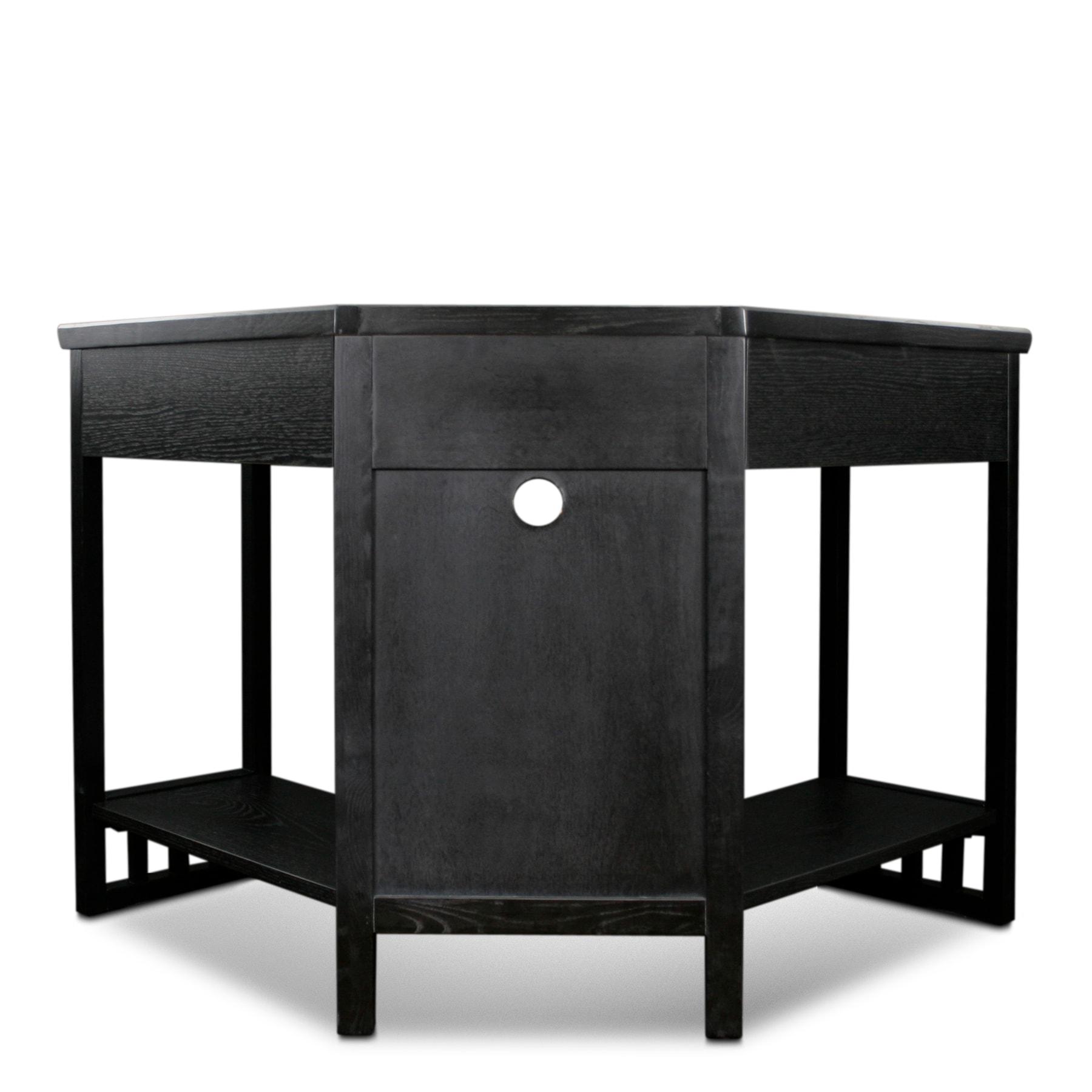 Leick Furniture Corner Computer Wood Desk in Black