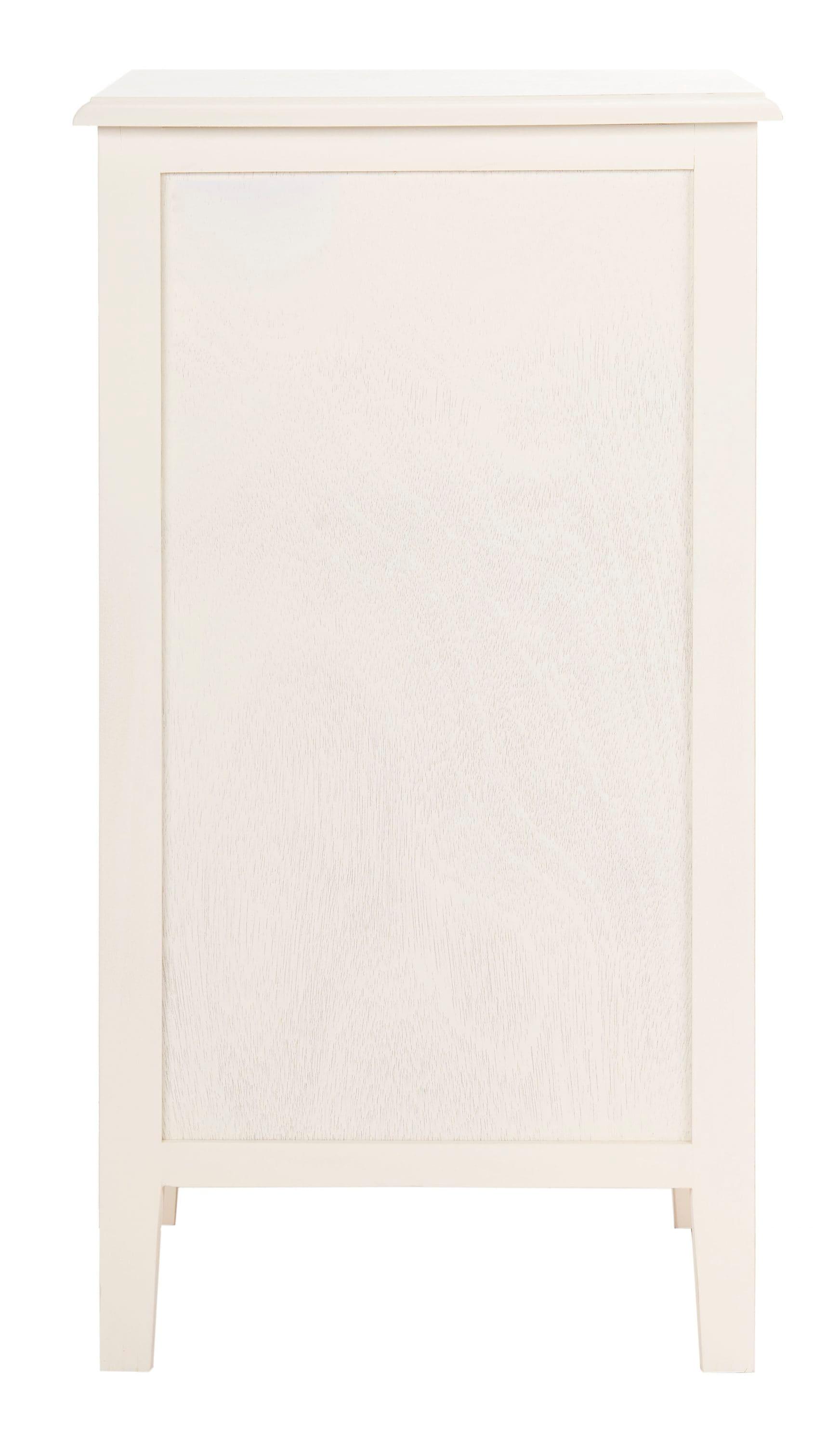 Everly Drawer Side Table - Vintage White - Safavieh.