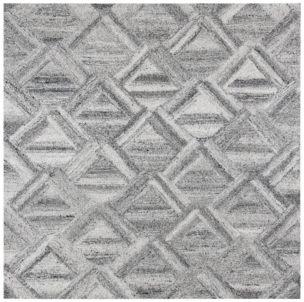 Abstract ABT607 Handmade Indoor Area Rug - Grey/Black - 6'x6' - Safavieh