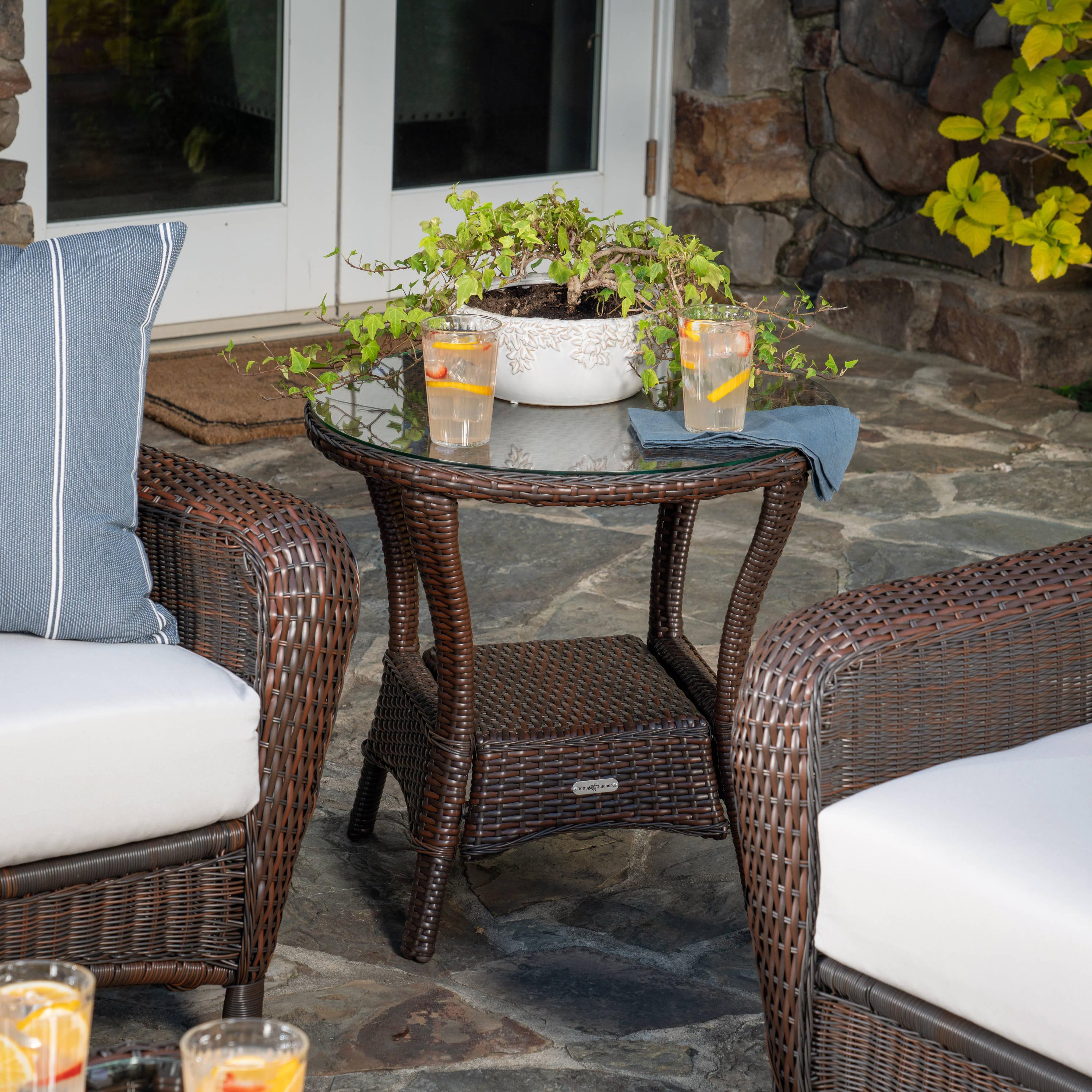 Tortuga Outdoor Lexington Brown Wicker Outdoor 6-Piece Patio Furniture Set with Cushions