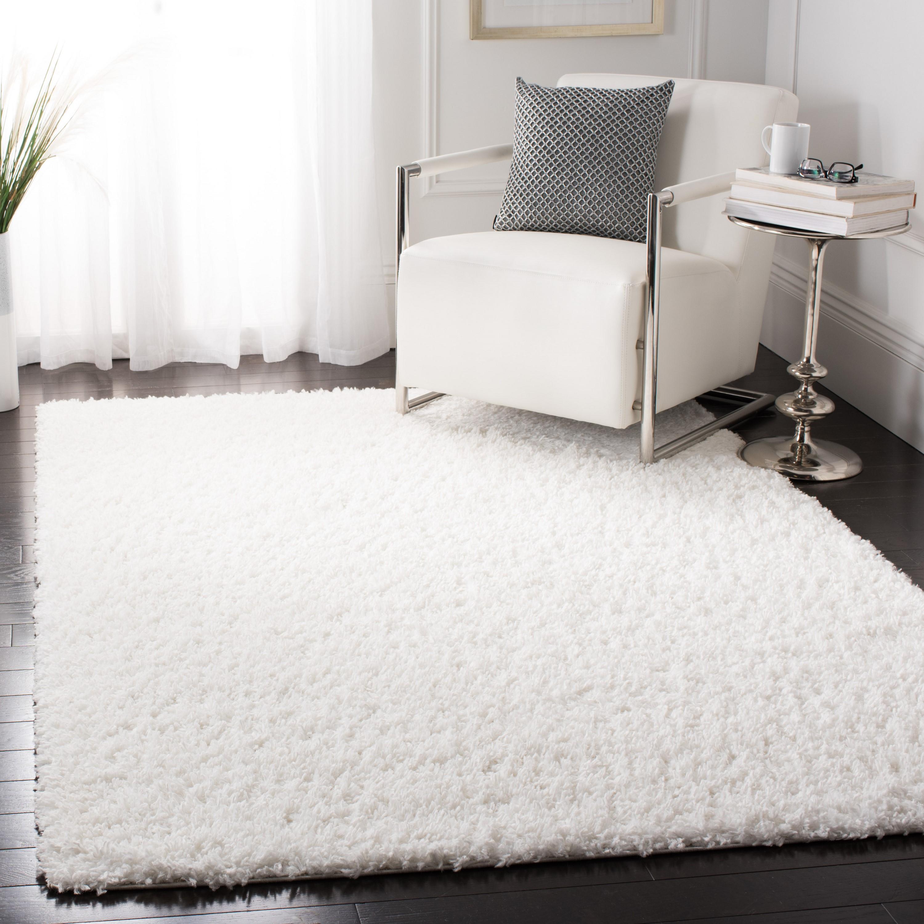 August Shag AUG200 Power Loomed Indoor Accent Rug - White - 3'x5' - Safavieh