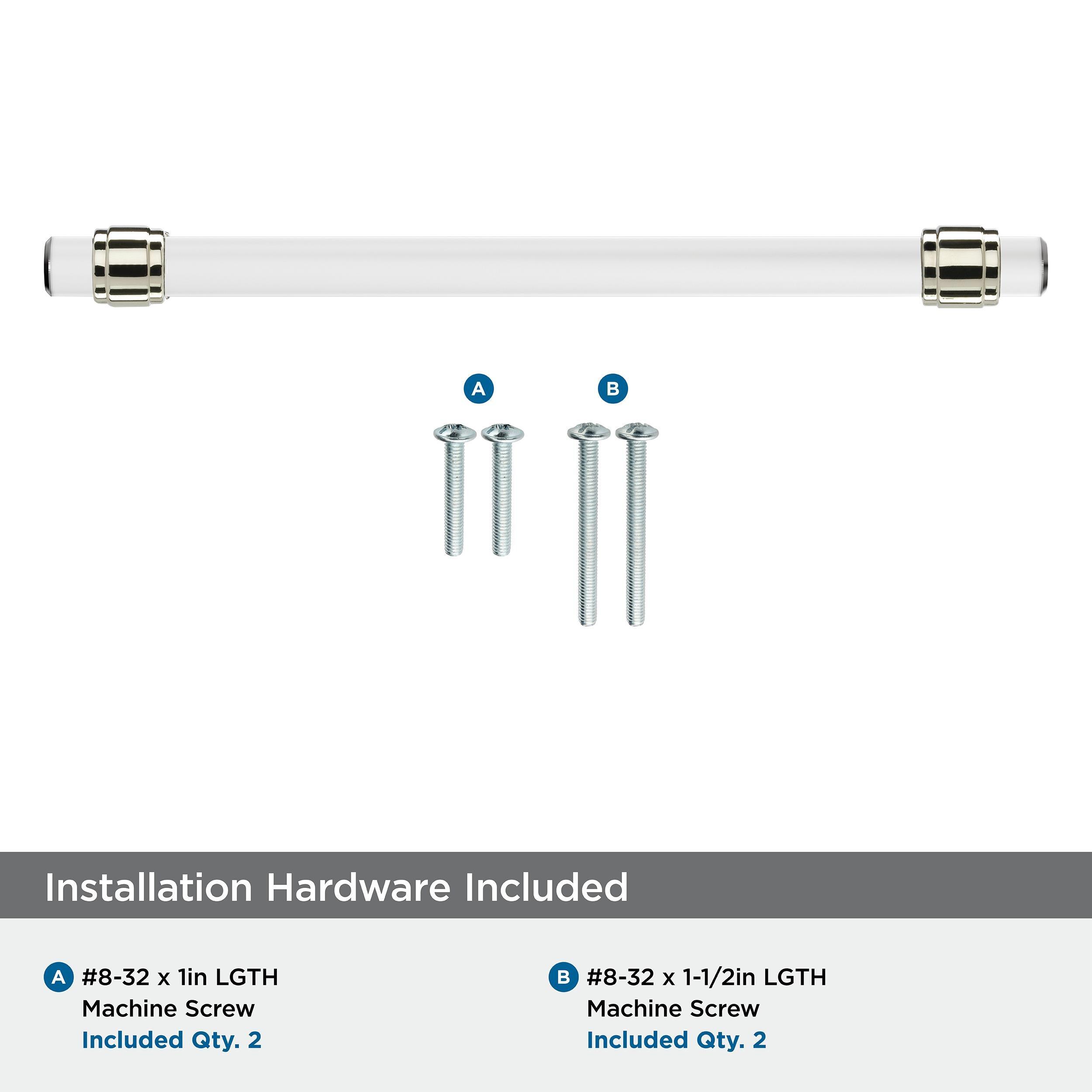Amerock Glacio 8 inch (203mm) Center-to-Center Clear/Polished Nickel Cabinet Pull