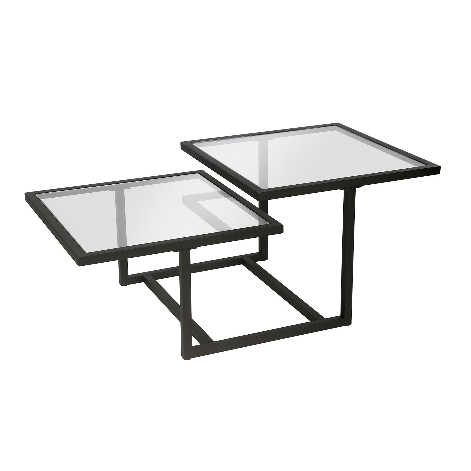 Evelyn&Zoe Amalie 43" Wide Square Coffee Table, Blackened Bronze