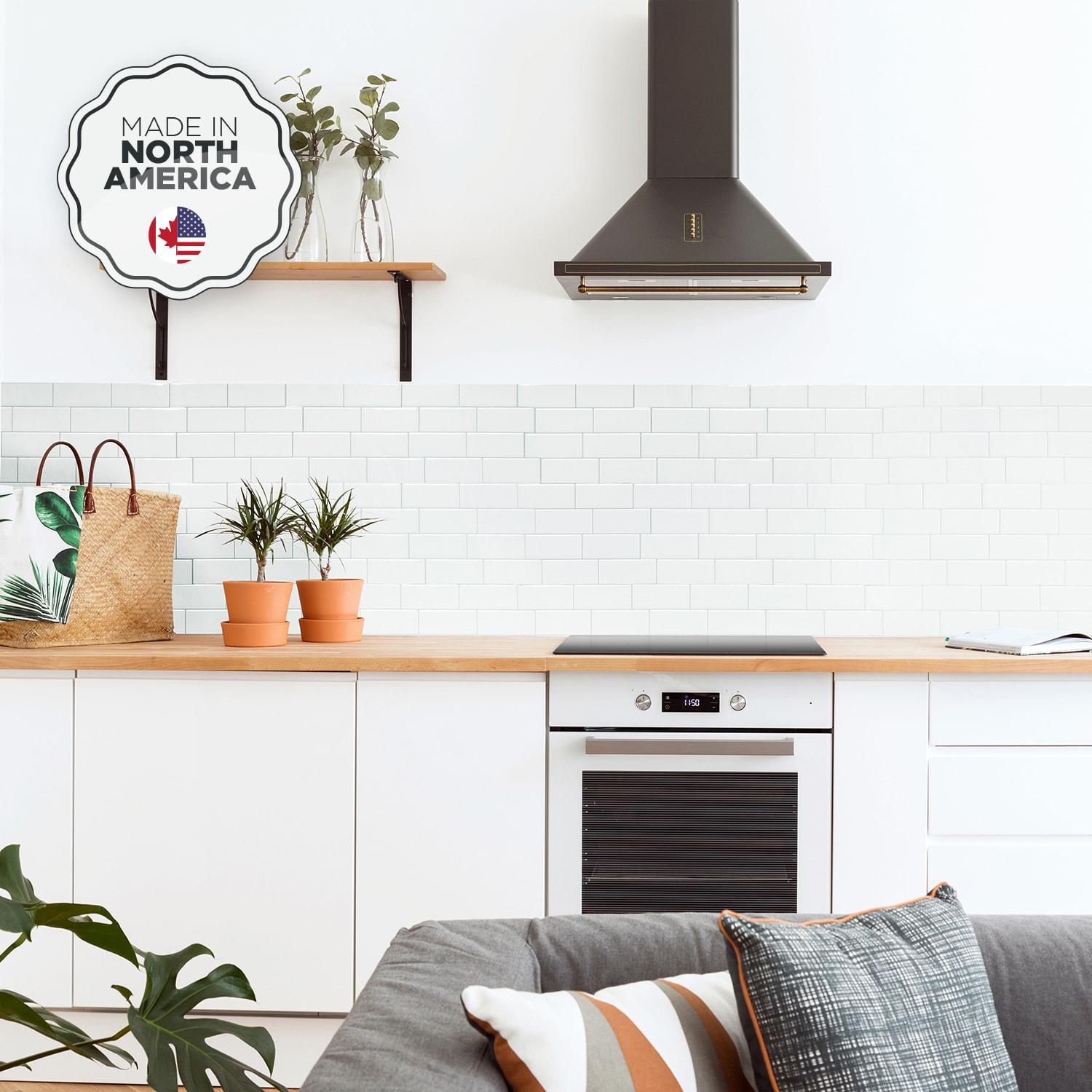 Peel and Stick Gel Backsplash Tile Metro 12'' x 8'' (Set of 4)