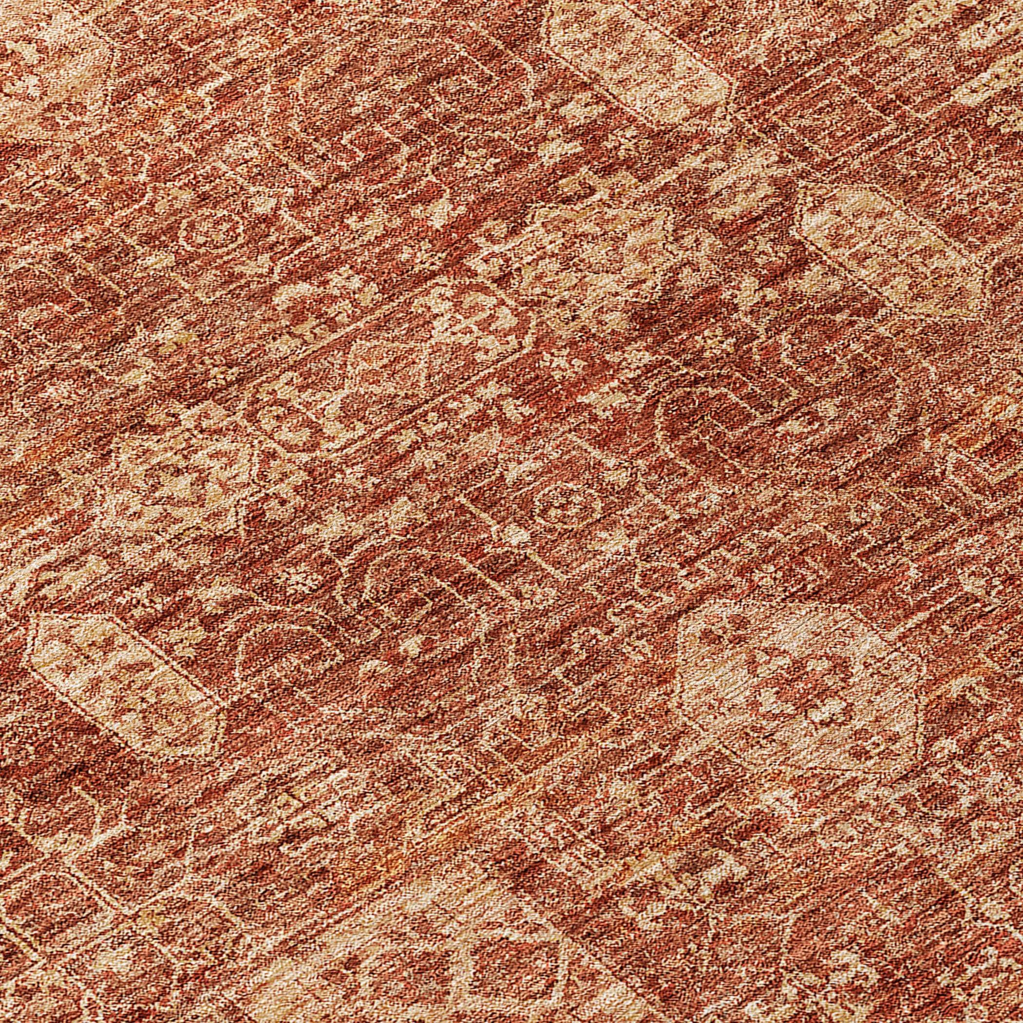Paprika Flat Woven Synthetic Rectangular Area Rug 3' x 5'