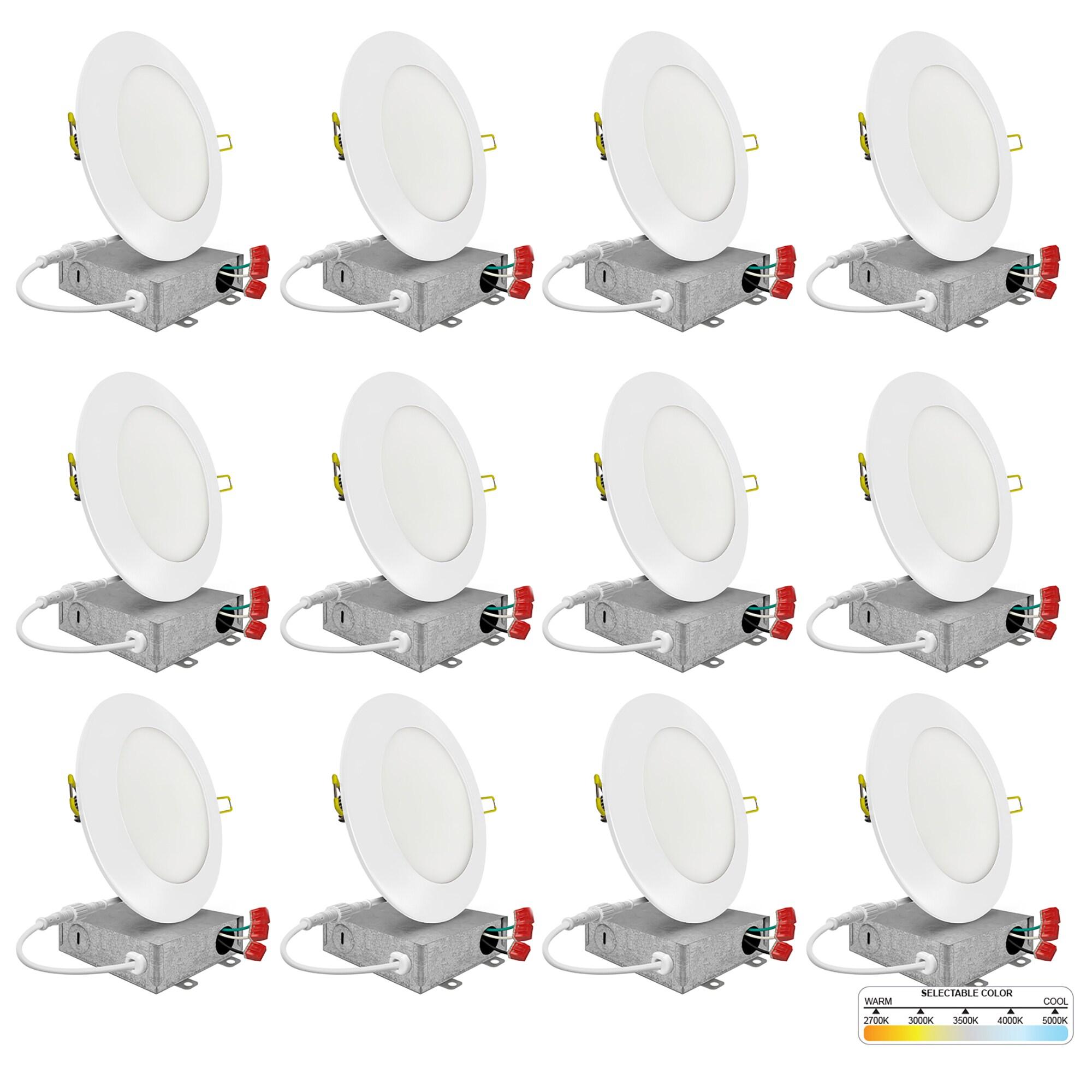 6.88'' Selectable Color Temperature Dimmable Air-Tight IC Rated LED Canless Recessed Lighting Kit