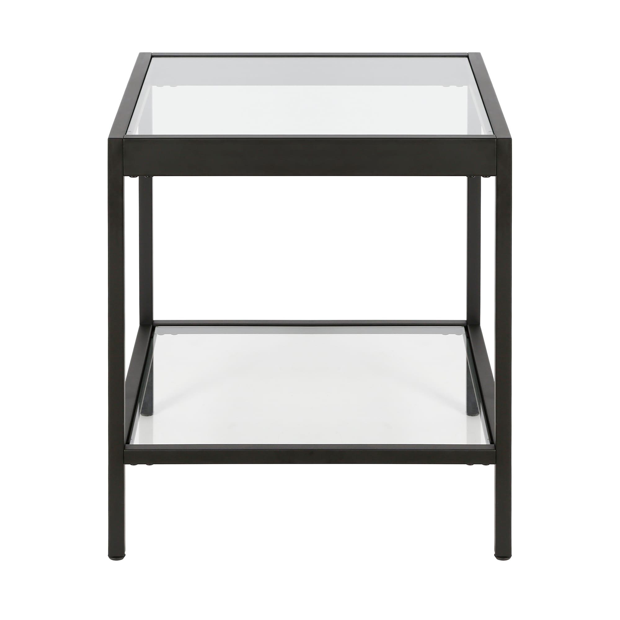 Evelyn&Zoe Alexis 20" Wide Square Side Table, Blackened Bronze