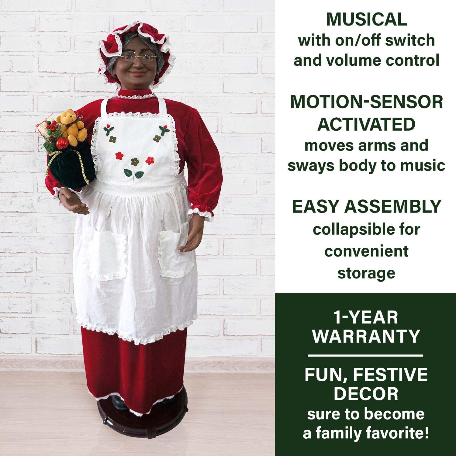 Fraser Hill Farm 58-in. Dancing African American Mrs. Claus Animatronic