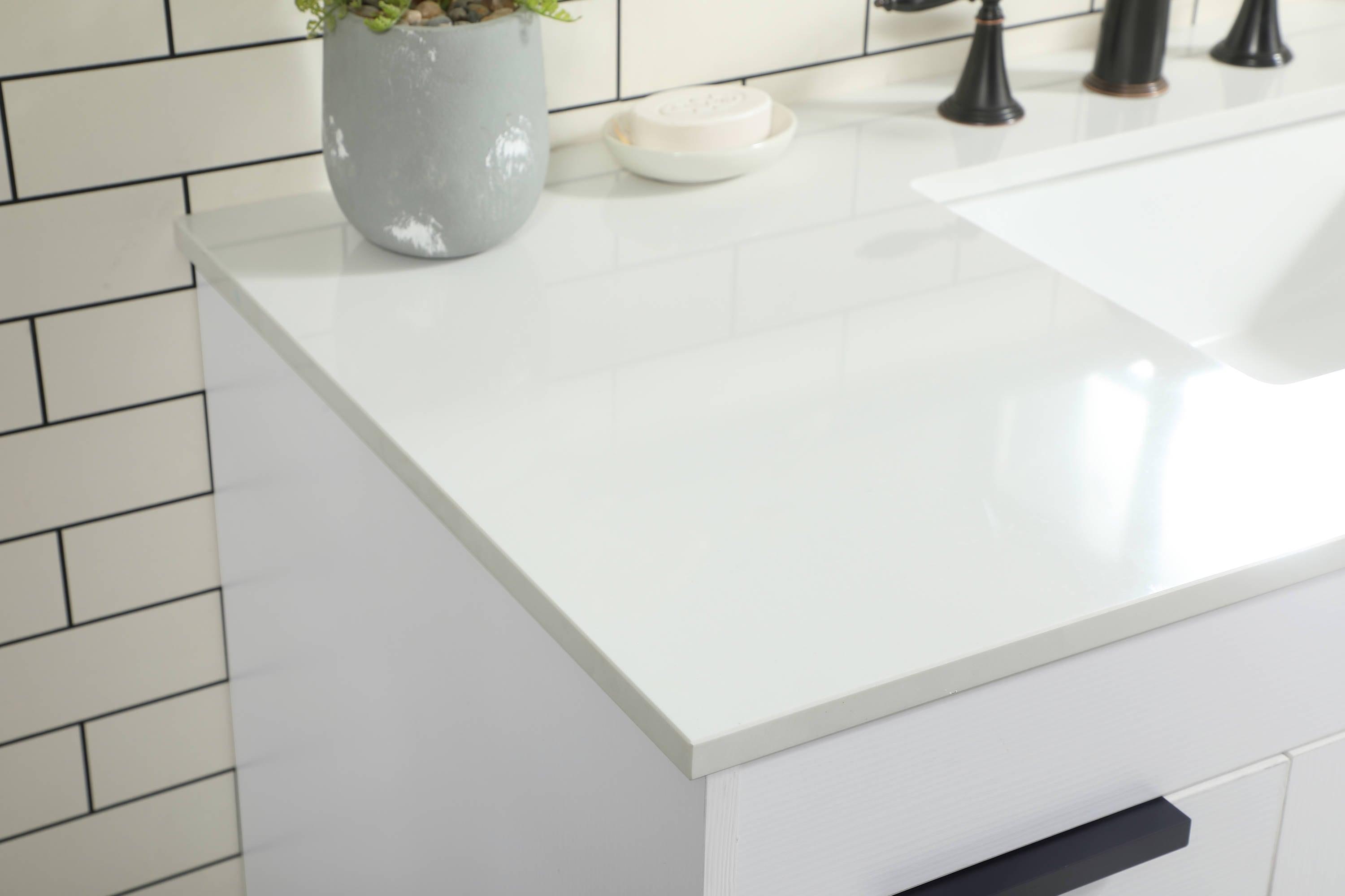 Alizabeth 48'' Single Bathroom Vanity with Engineered Marble Top
