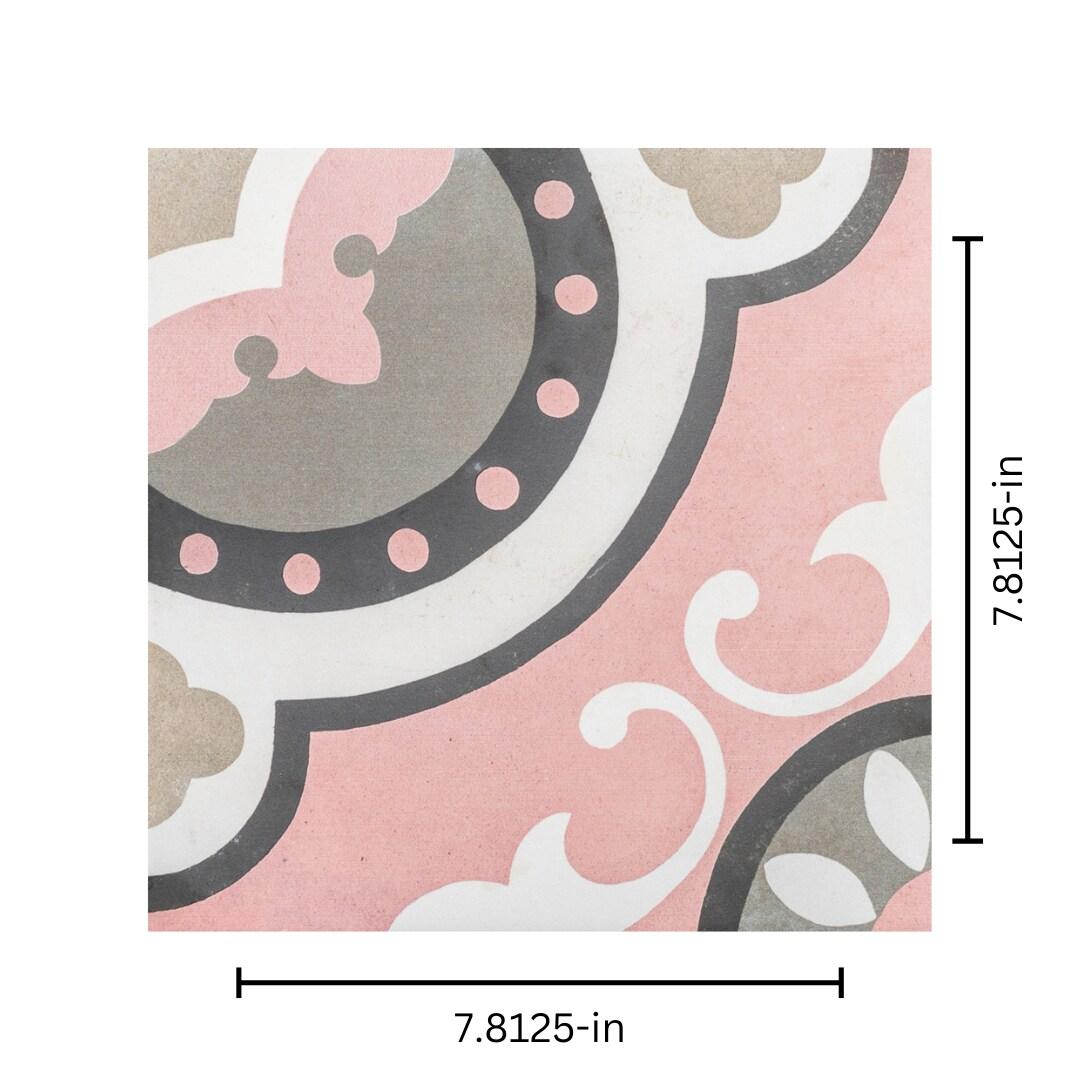 The Tile Life Art Deco Pink 8x8 Porcelain Floor and Wall Tile - 8x8 Sample