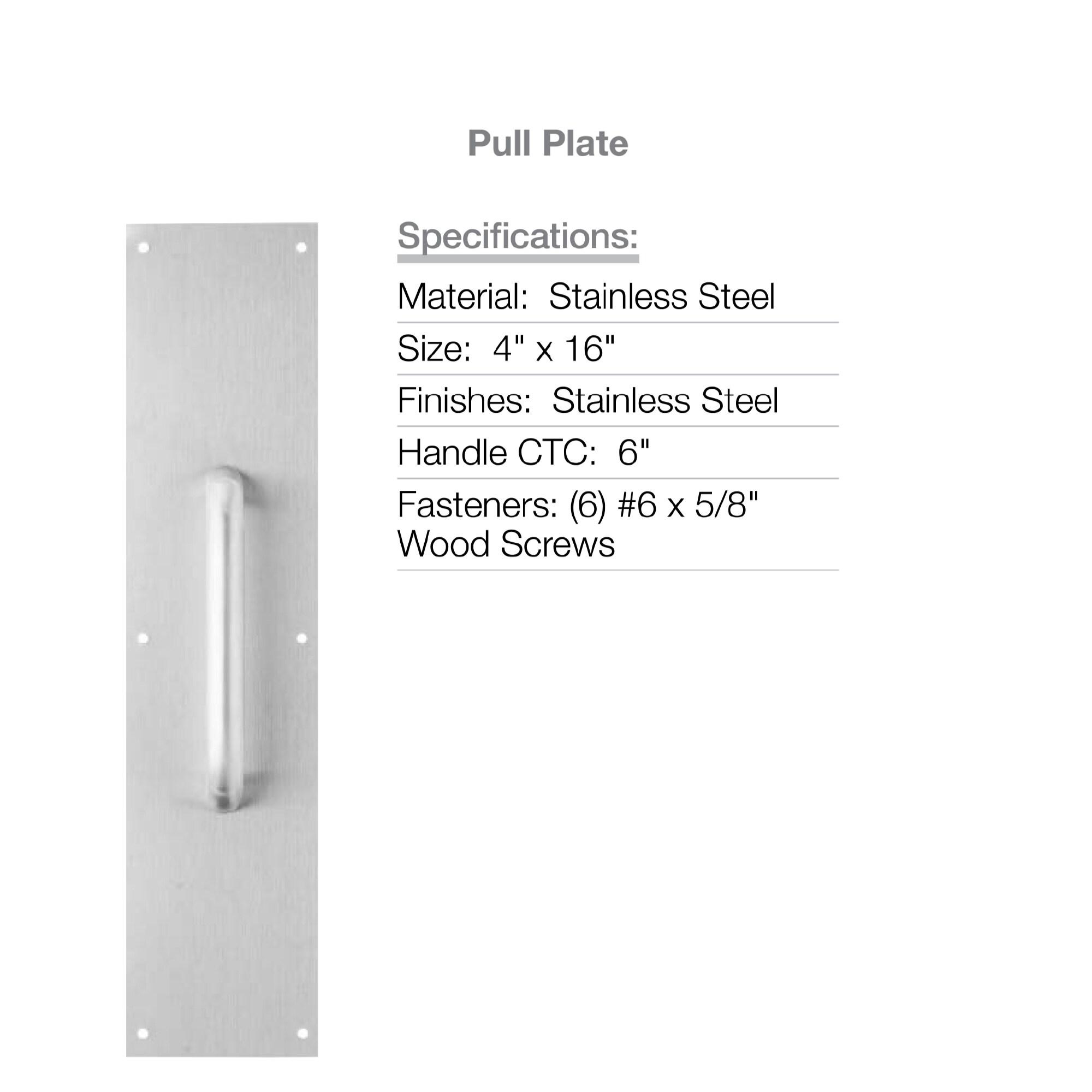 Brinks Commercial 5035102 15 in. Satin Aluminum Pull Plate