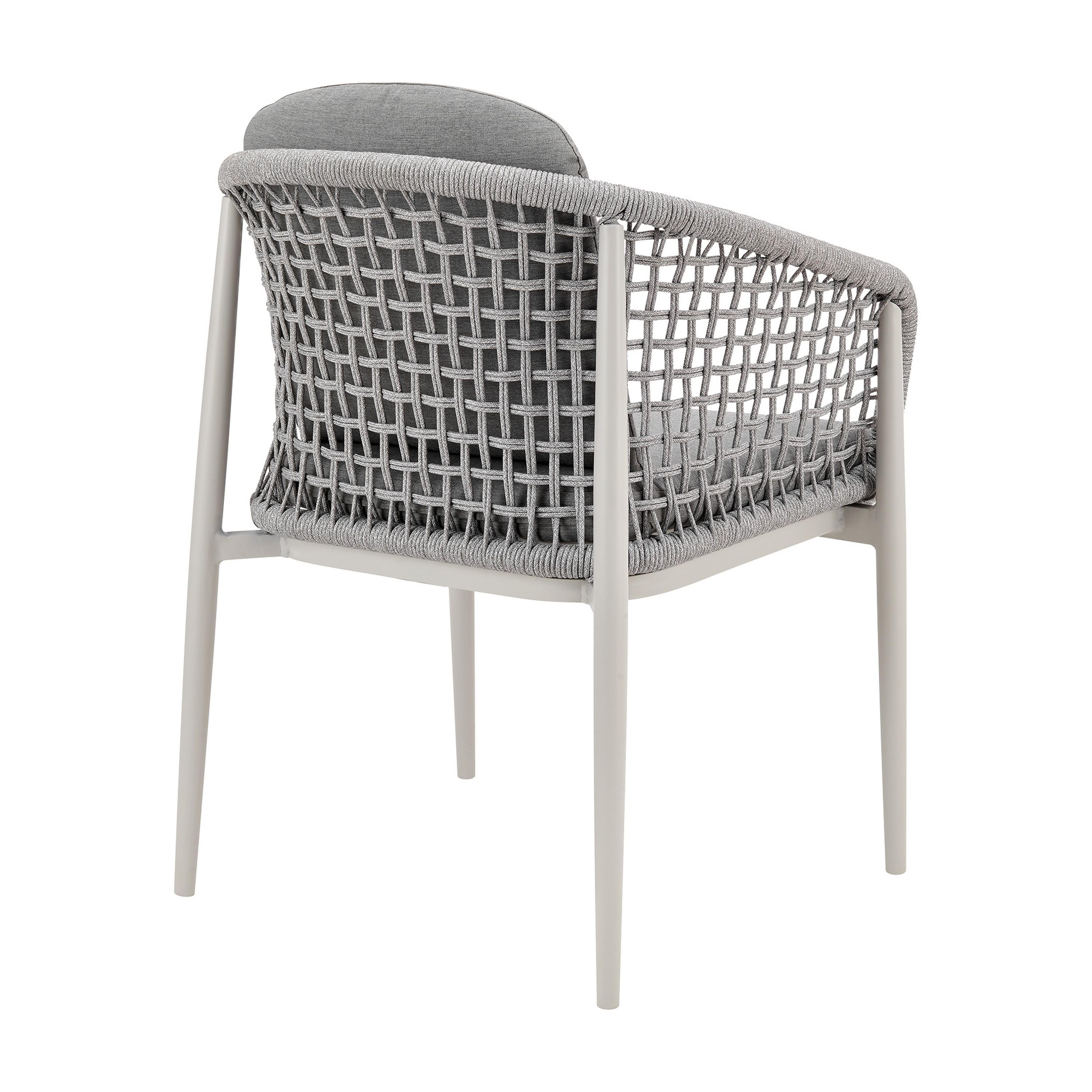 Rhodes Outdoor Patio Dining Chair in Aluminum Set of 2