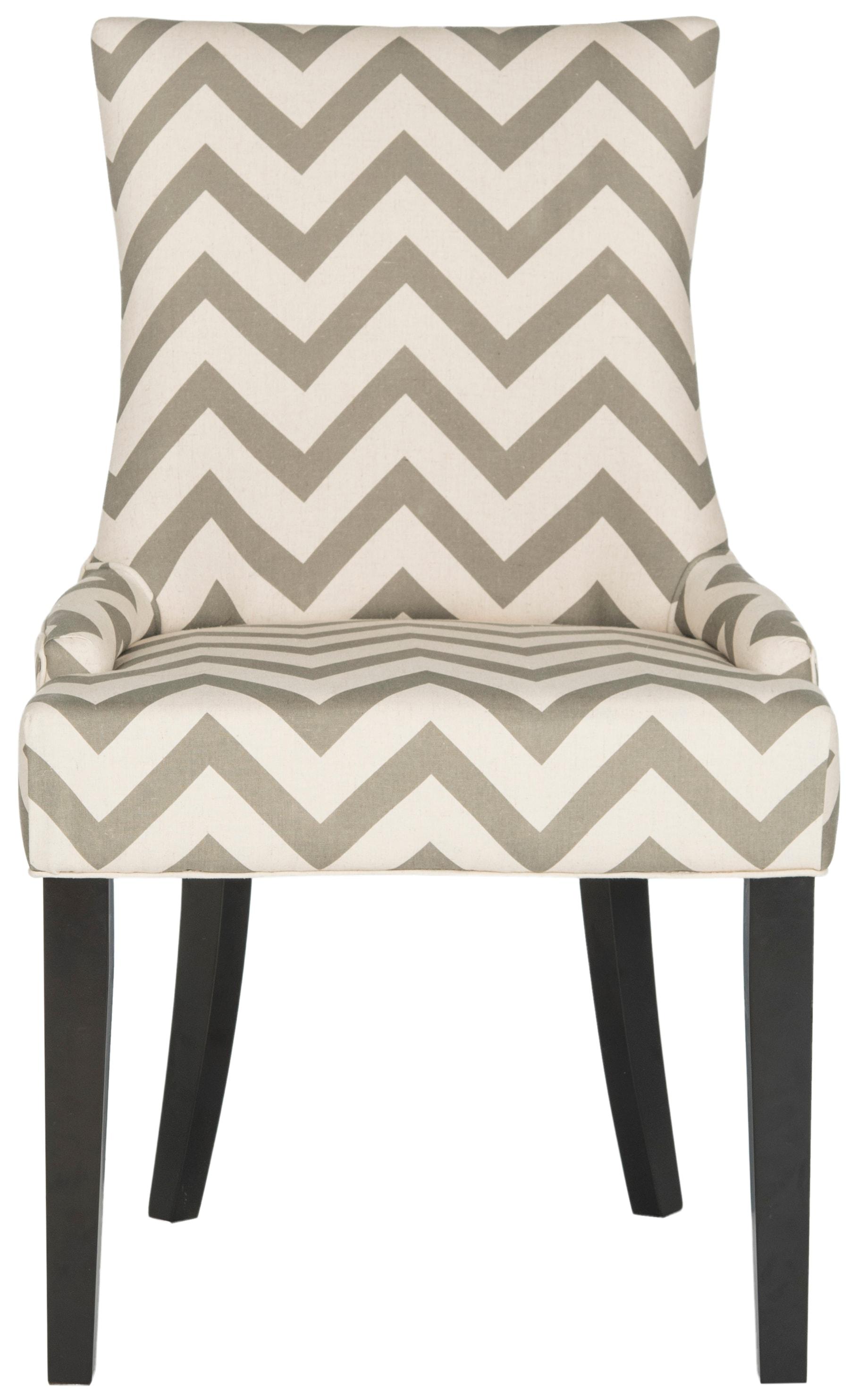 SAFAVIEH Lester 19" H Contemporary Glam Dining Chair, Grey/White/Espresso, Set of 2