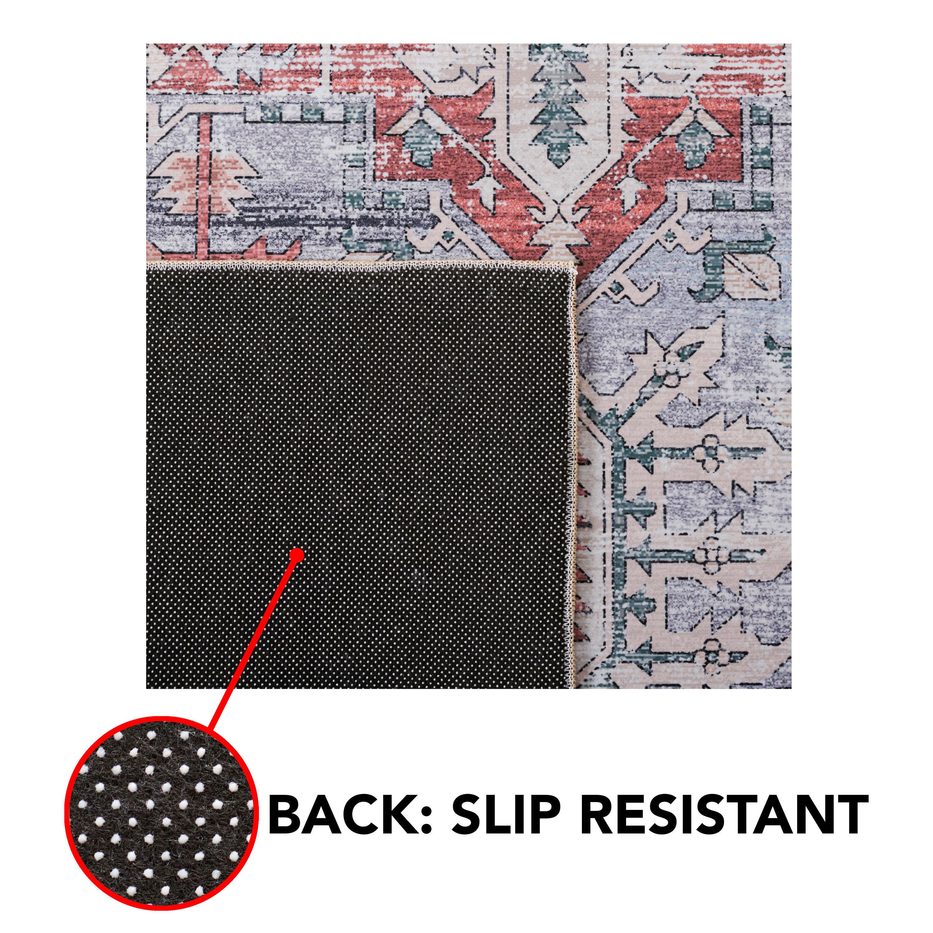 Tucson Vintage Persian TSN102 Power Loomed Machine Washable Skid-Resistant Indoor Area Rug - Grey Blue/Rust - 8'x10' - Safavieh