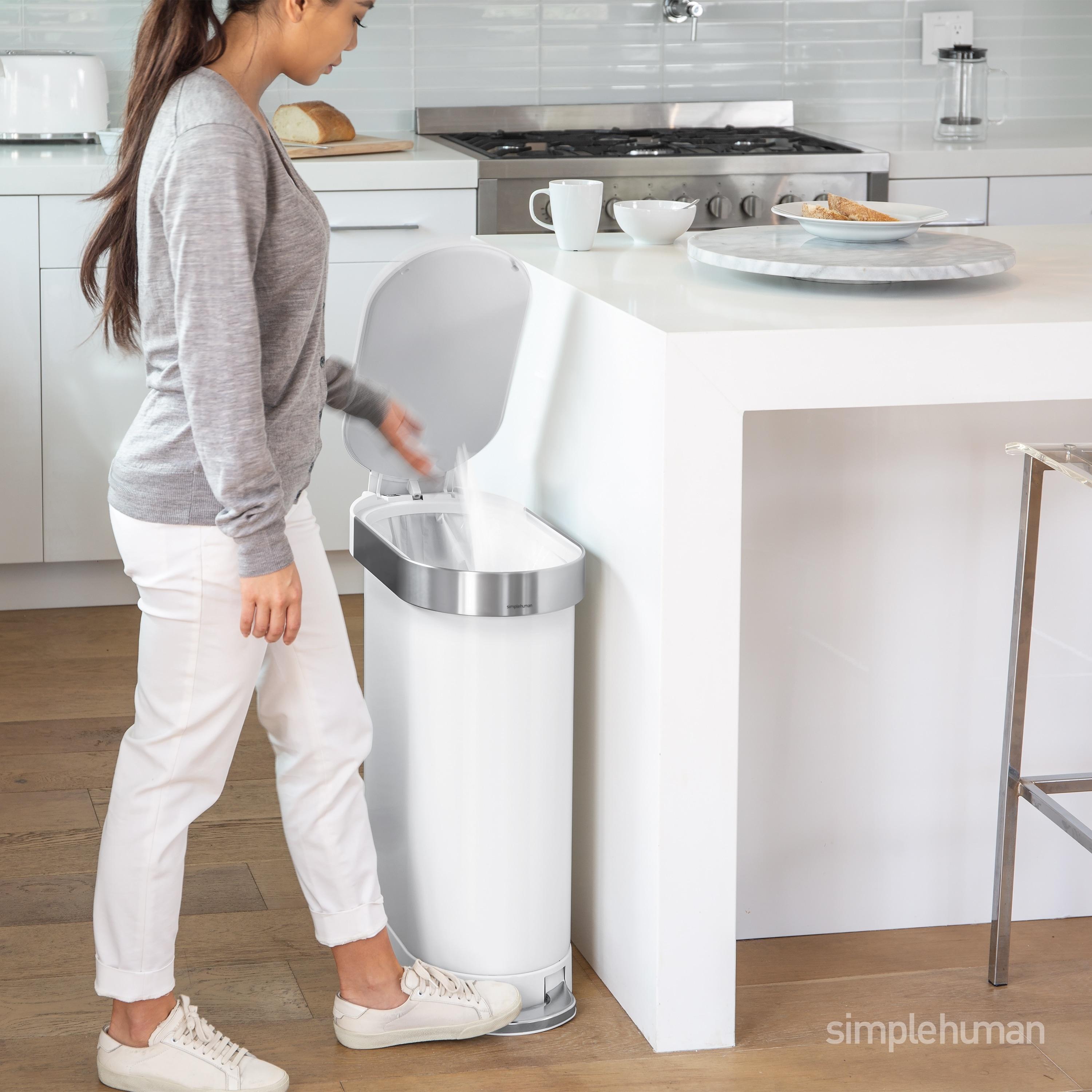 simplehuman 45 Liter / 12 Gallon Slim Hands-Free Kitchen Step Trash Can