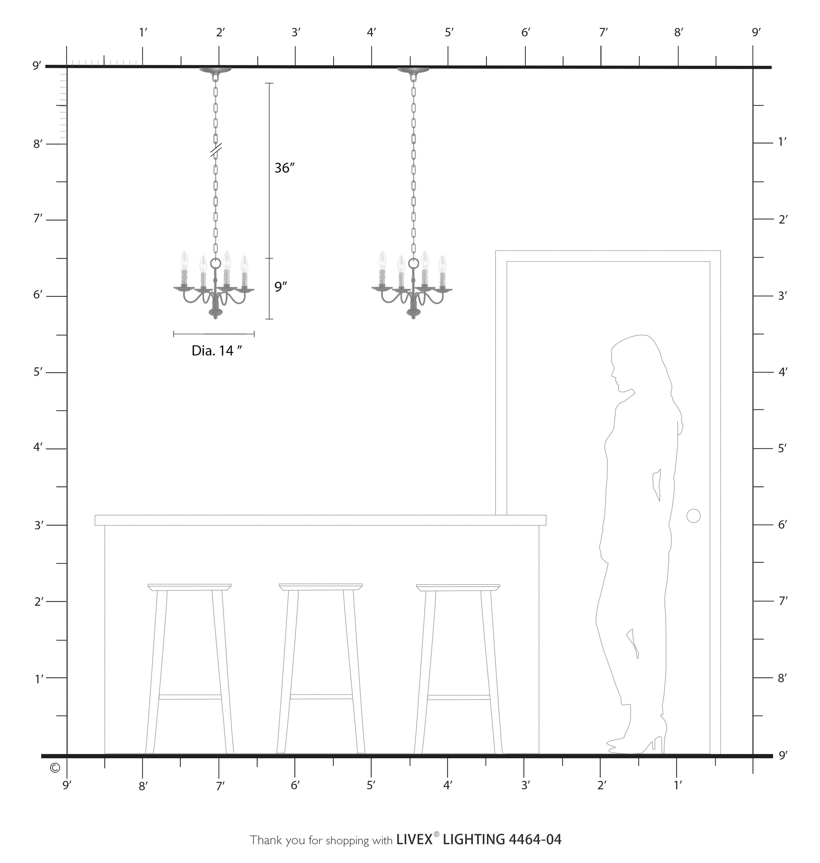 Livex Lighting - Heritage - 4 Light Mini Chandelier     -Traditional