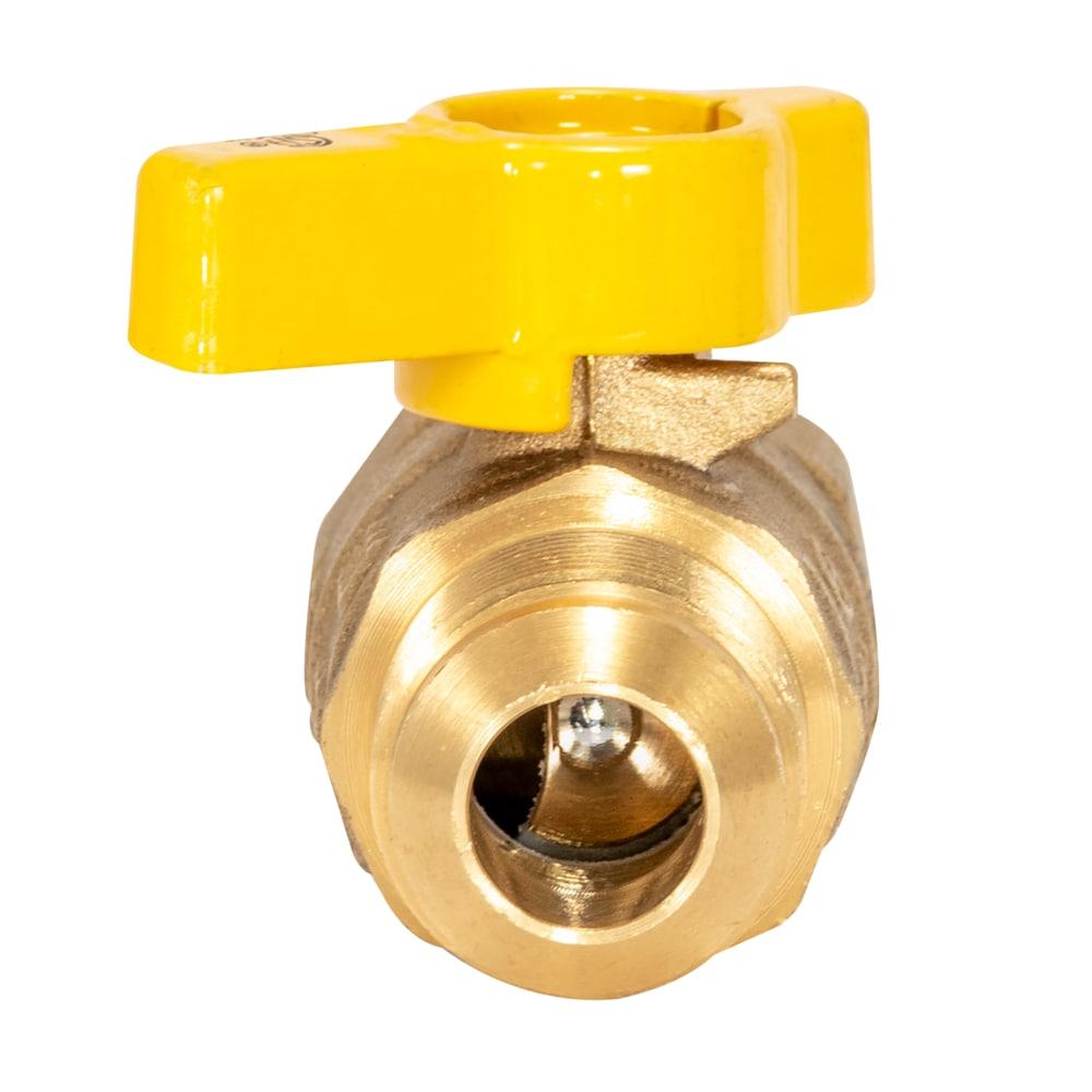 Eastman 3/4-inch Brass Gas Ball Valve with Yellow Handle
