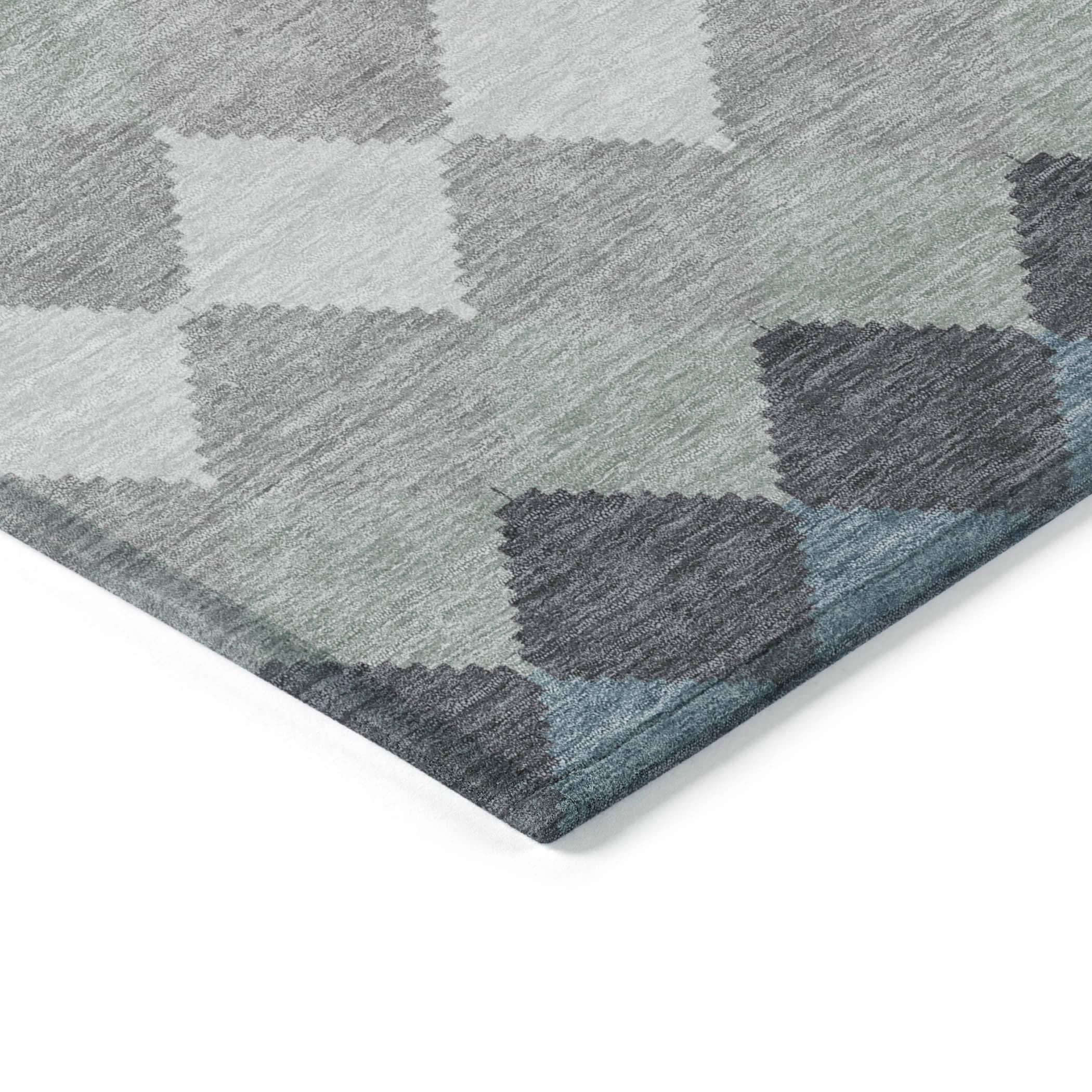 Addison Rugs Chantille ACN1007 Gray 1'8" x 2'6" Indoor Outdoor Area Rug, Easy Clean, Machine Washable, Non Shedding, Bedroom, Entry, Living Room, Dining Room, Kitchen, Patio Rug