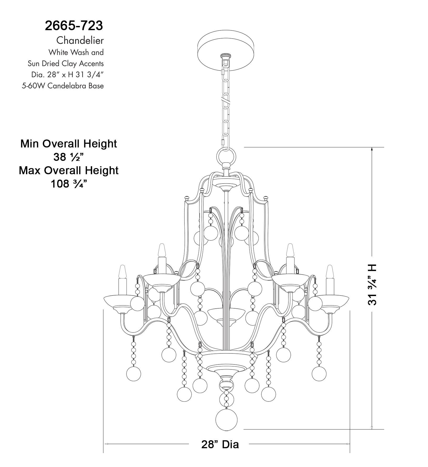 Minka Lavery - Colonial Charm - 5 Light Chandelier-31.75 Inches Tall and 28