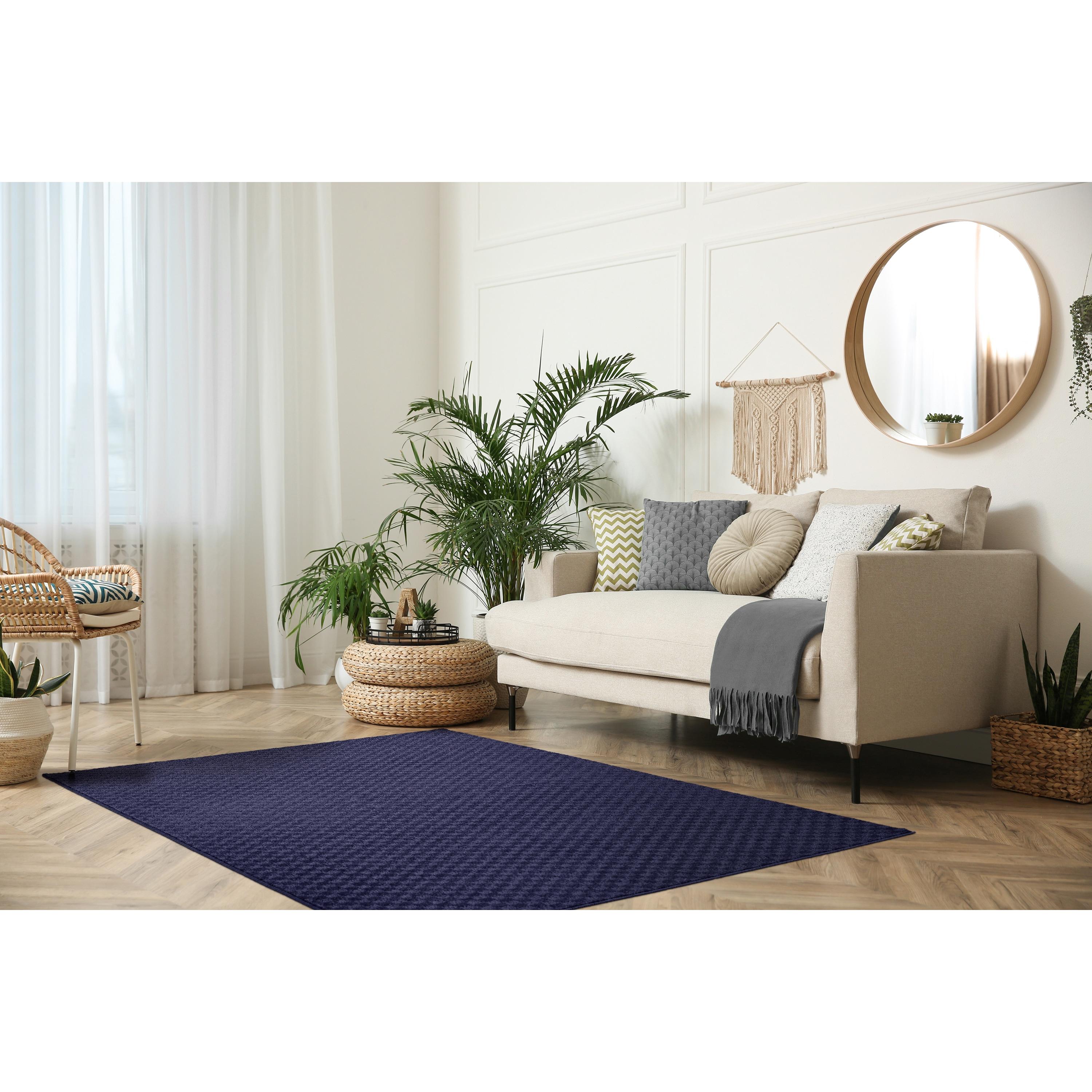 Garland Rug Medallion Navy Indoor Area Rug, 5' x 7'