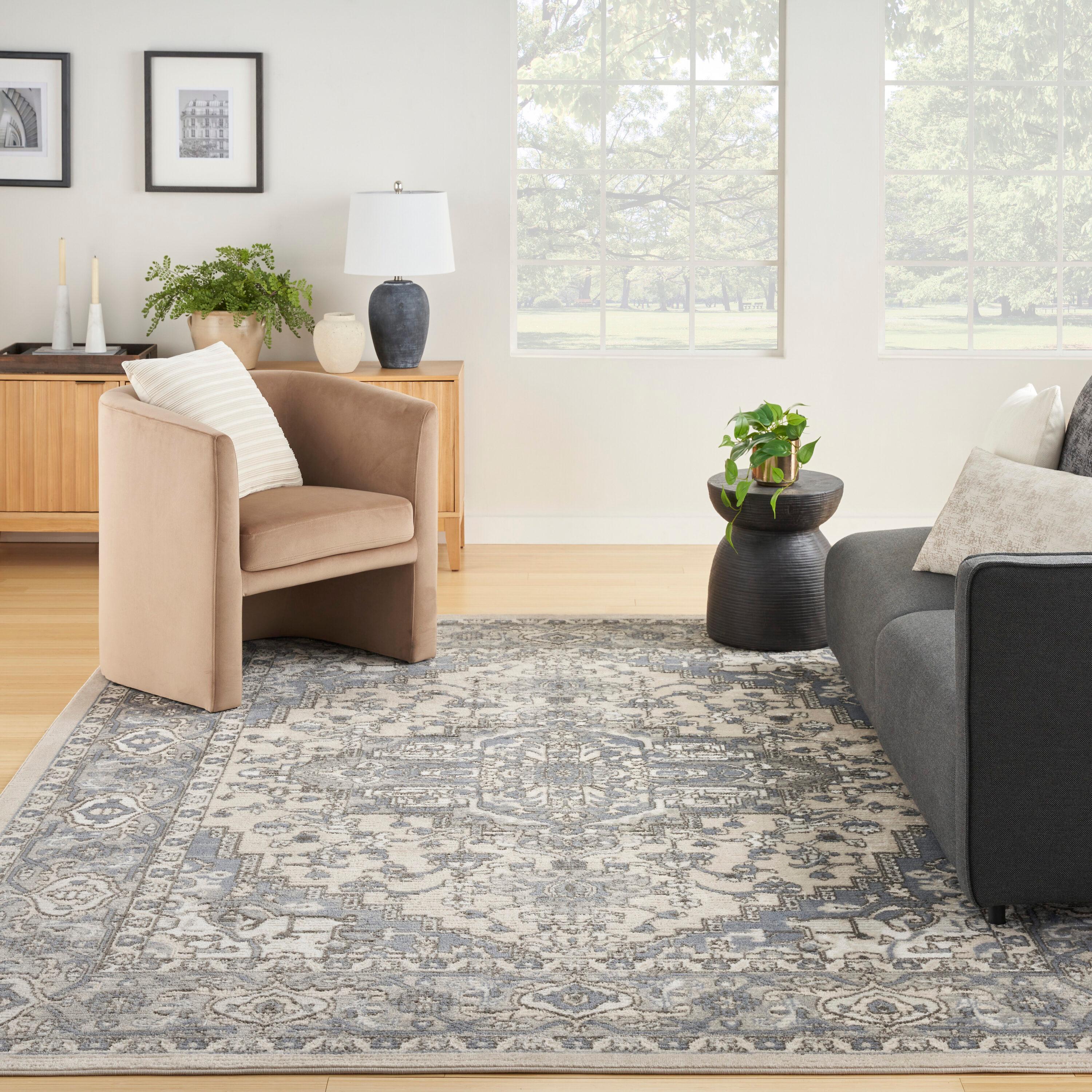 Nourison 8'10" x 11'10" Concerto Center Medallion Indoor Area Rug Ivory Blue