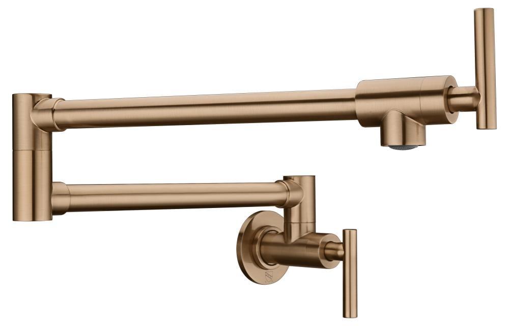 Rose Gold 24" Wall Mounted Pot Filler with Dual Handles