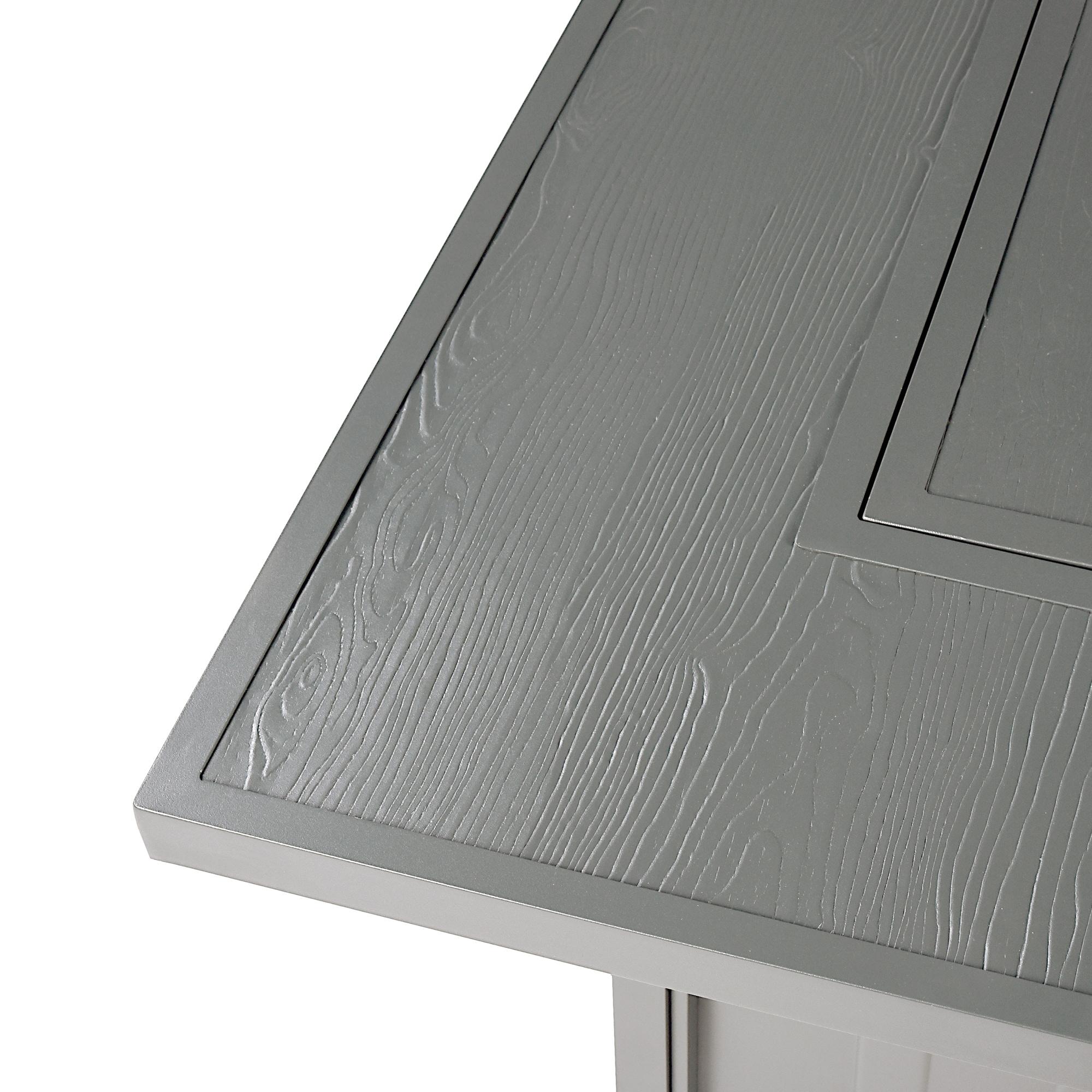 42" Square Aluminum 55000 BTUs Propane  Modern Fire Table with 2 Covers - Gray - Oakland Living