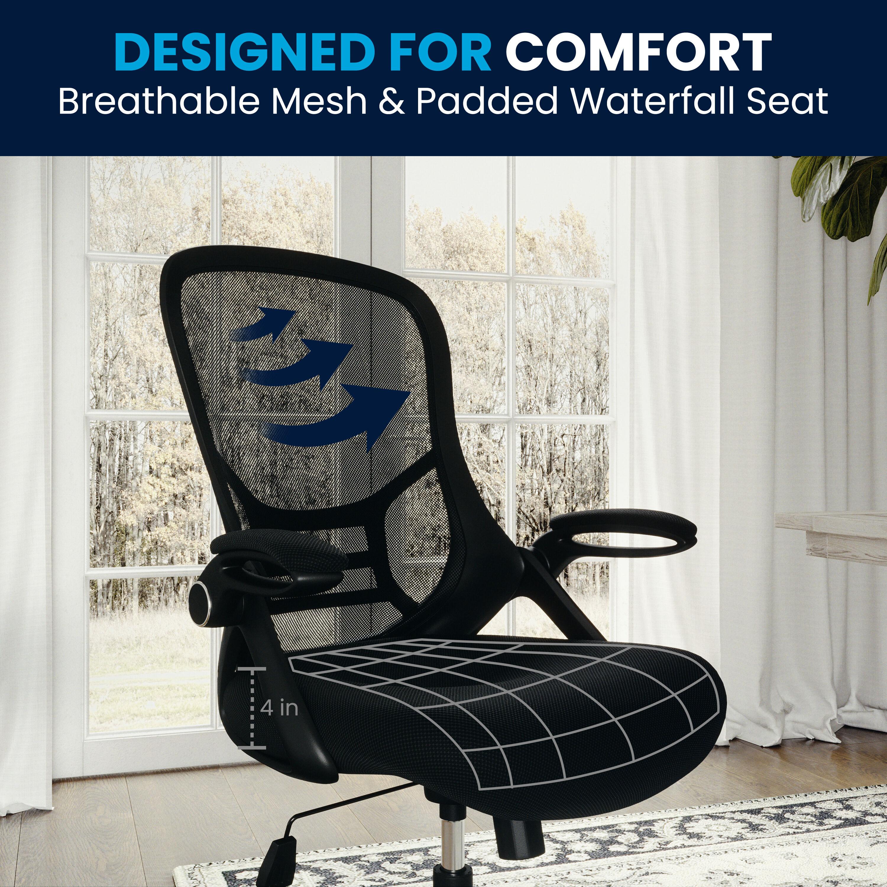 Flash Furniture Cappello High-Back Mesh Swivel Ergonomic Office Chair with Flip-Up Arms