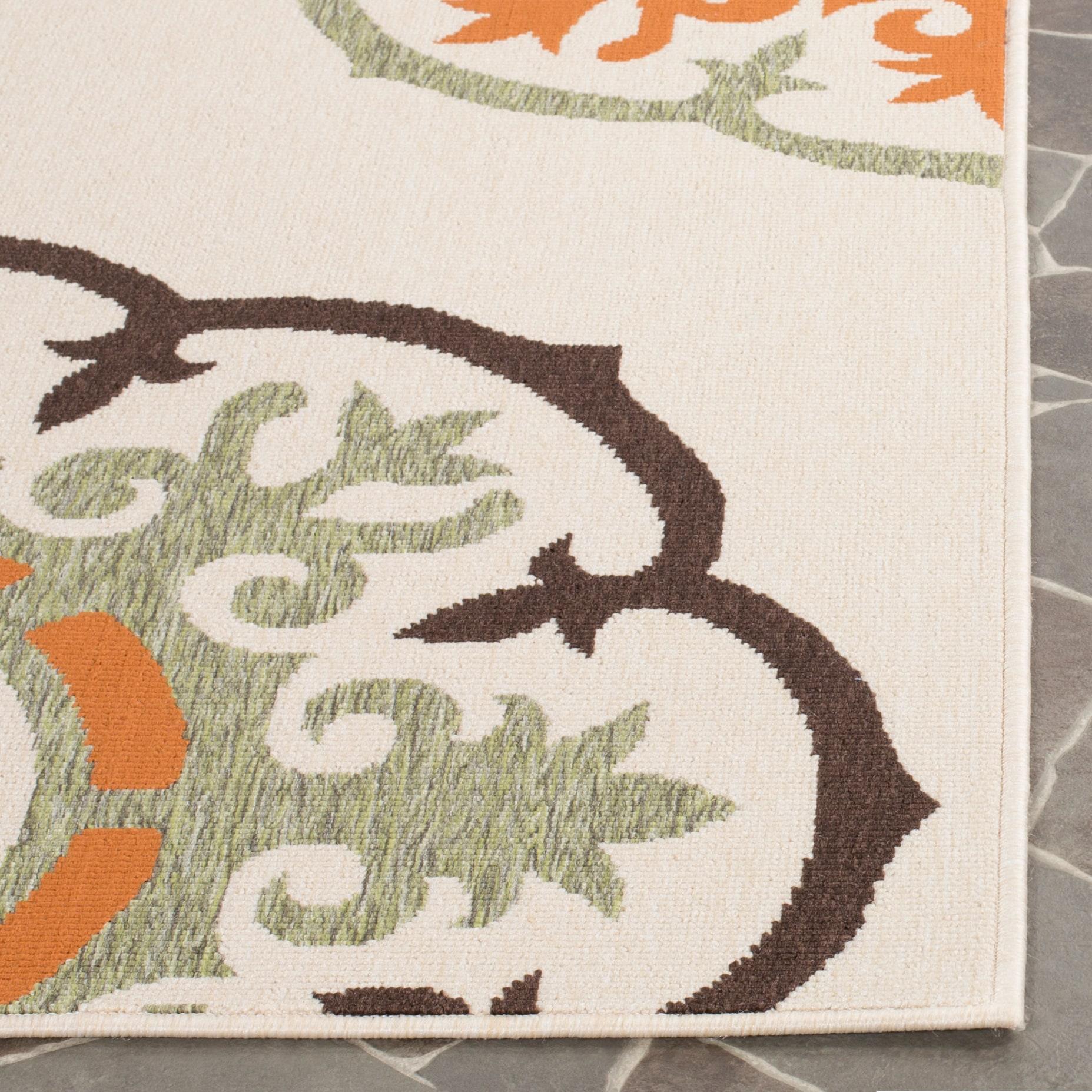 Veranda VER002 Power Loomed Indoor/Outdoor Runner Rug - Cream/Terracotta - 2'3"x8' - Safavieh.
