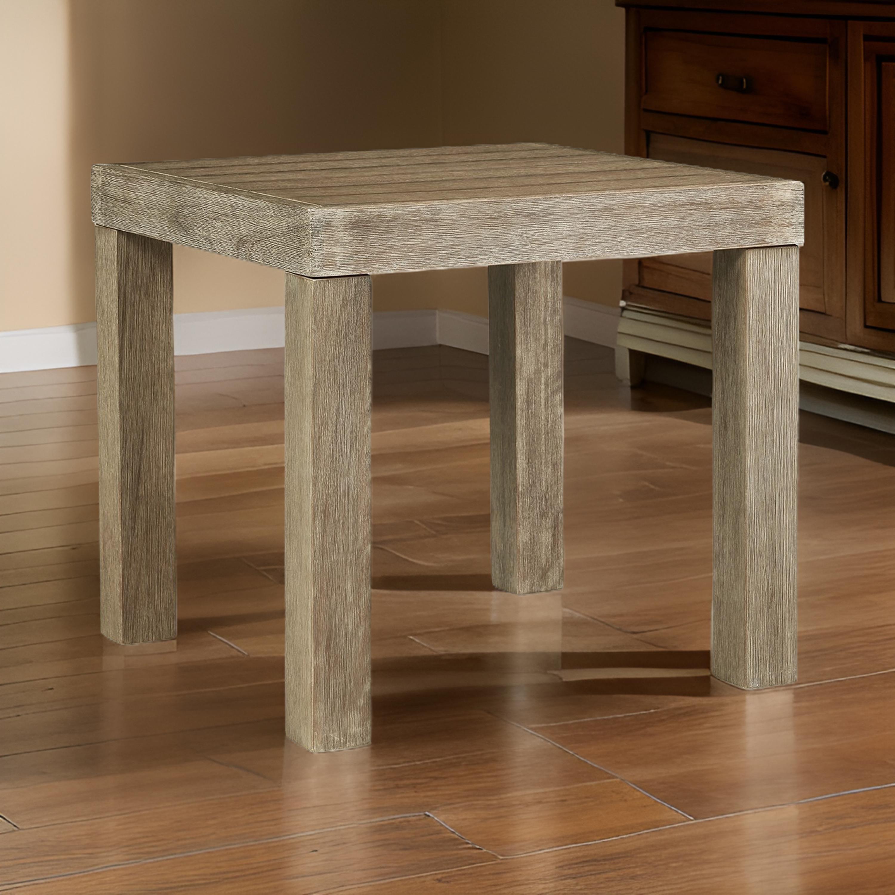 Viva Furniture Square Eucalyptus Outdoor Side Table