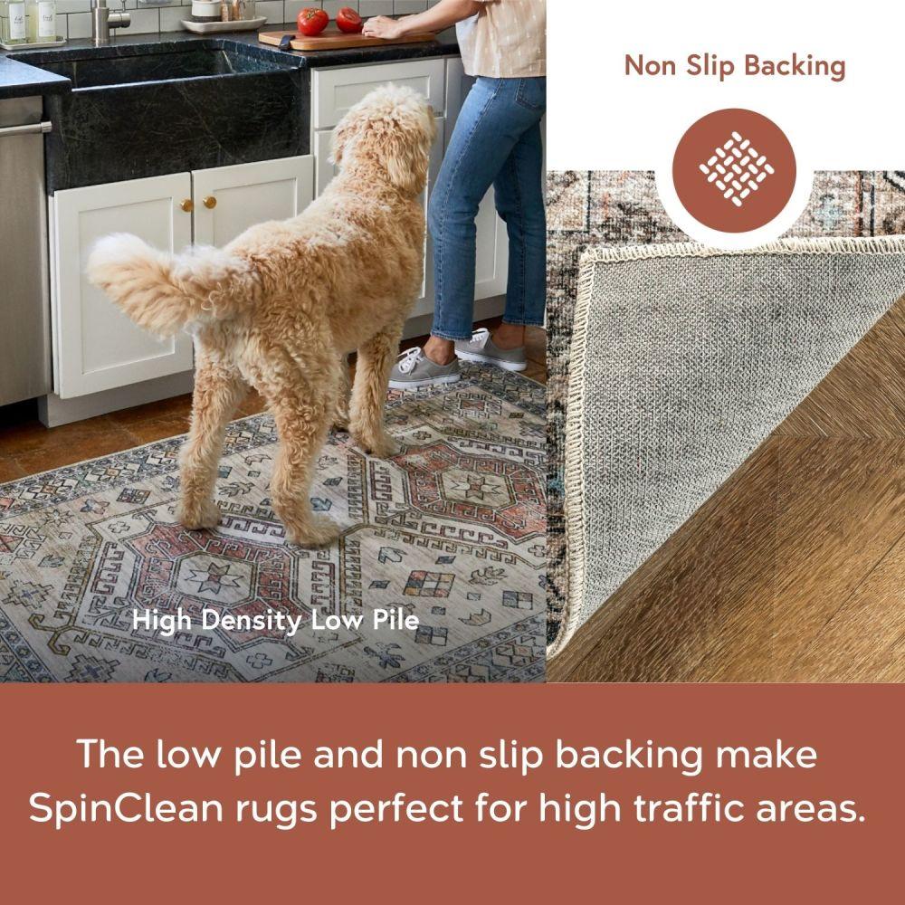Nuloom Gracie Distressed Medallion Pet Friendly Machine Washable Area Rug, 5' x 8', Peach
