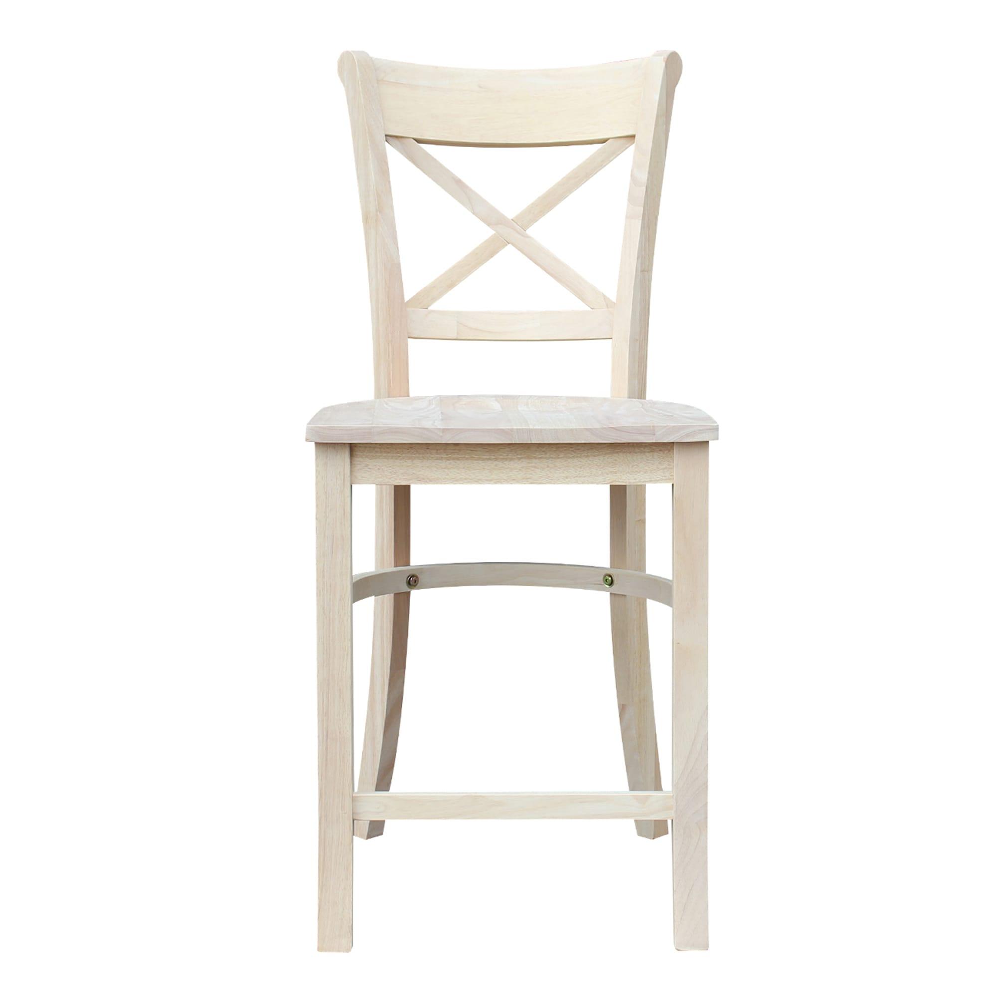 24&#34; Charlotte Counter Height Barstool Unfinished - International Concepts