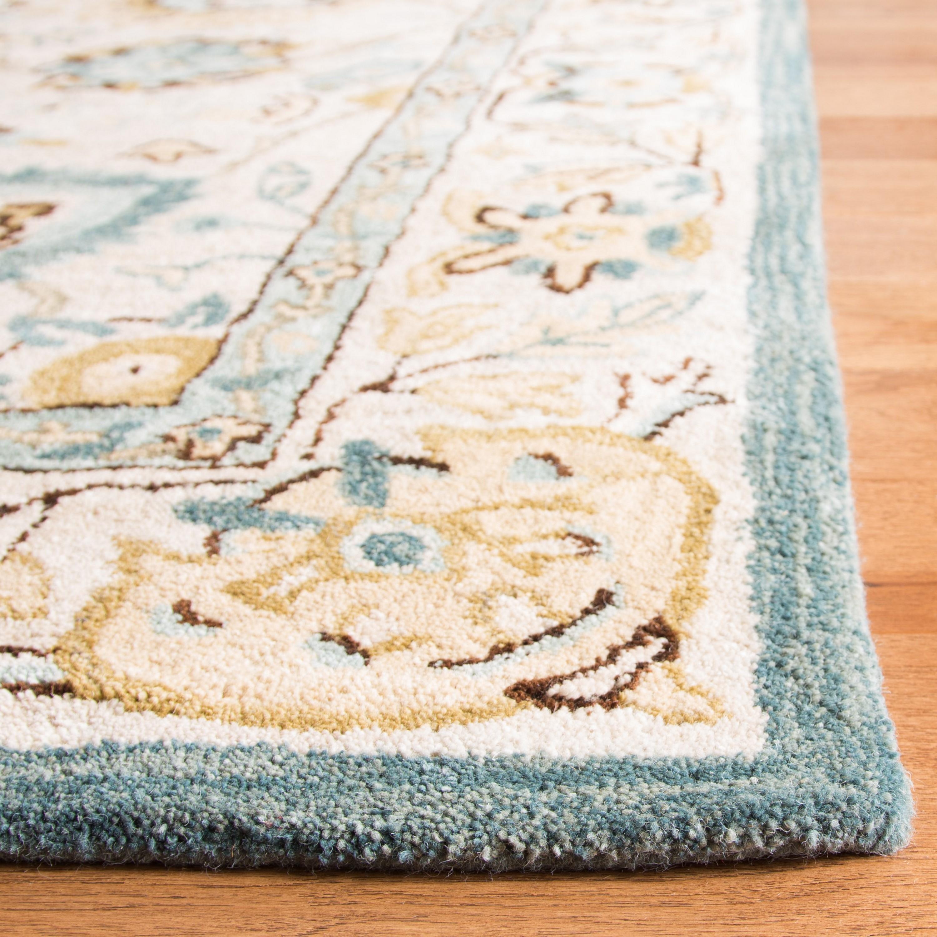 Antiquity AT812 Hand Tufted Indoor Area Rug - Peacock/Blue - 6'x9' - Safavieh