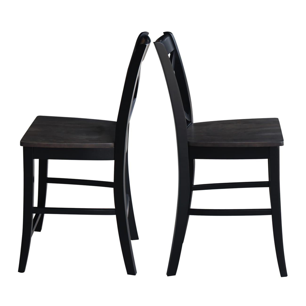 International Concepts Cosmo 24" Cross Back Counter Stool in Coal