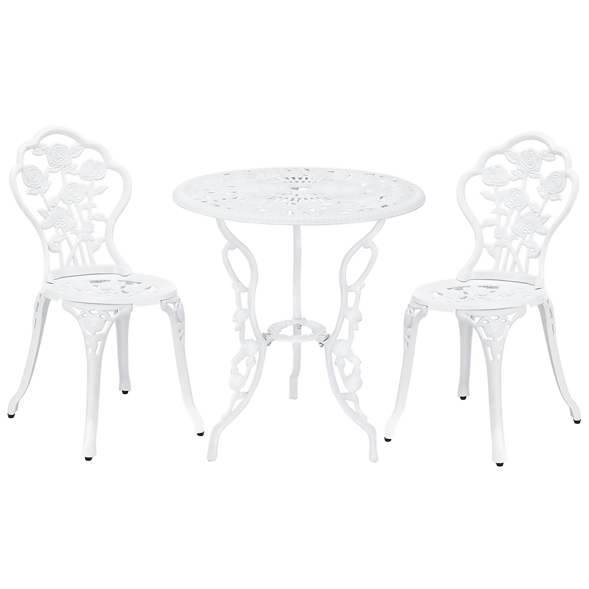 SunnyDaze Decor 2 - Person Metal Patio Dining Set with Round Table