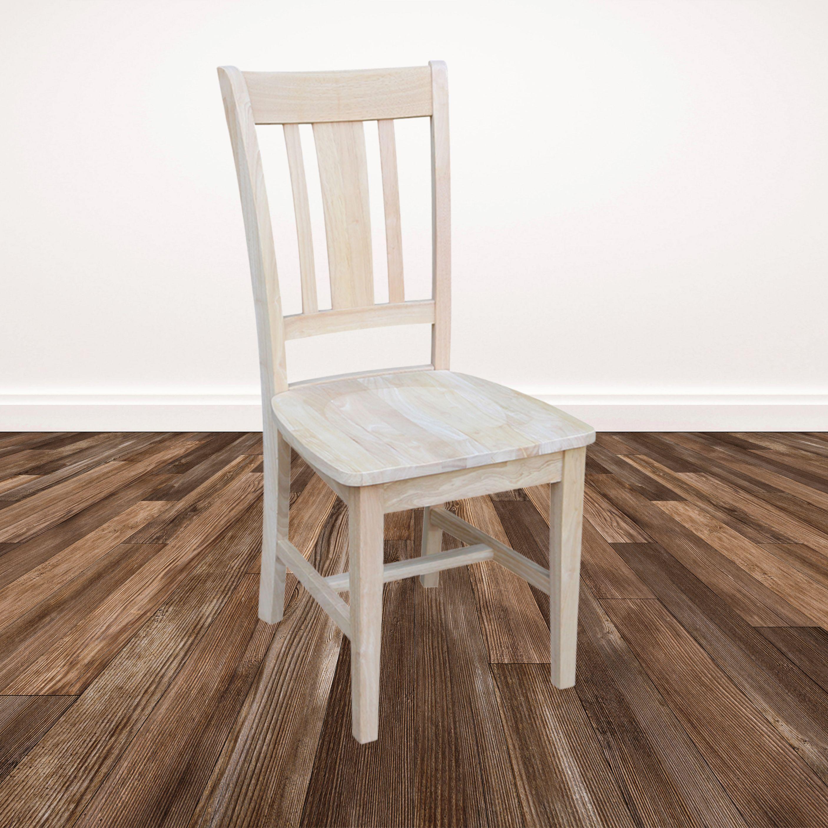 Set of 2 San Remo Splatback Chairs Wood - International Concepts: Solid Parawood, Unupholstered