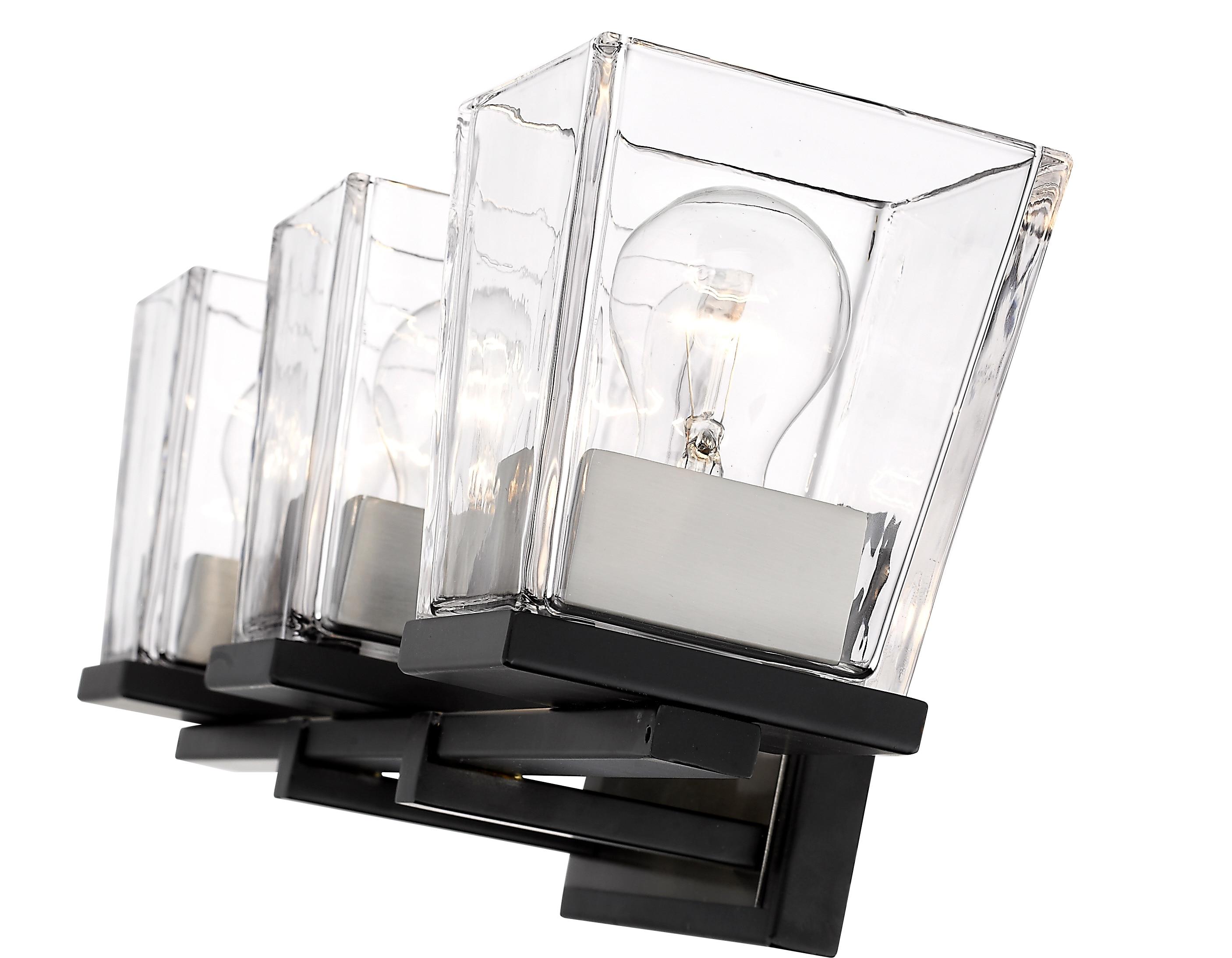 Z-Lite Bleeker Street 3 - Light Vanity in  Matte Black/Brushed Nickel