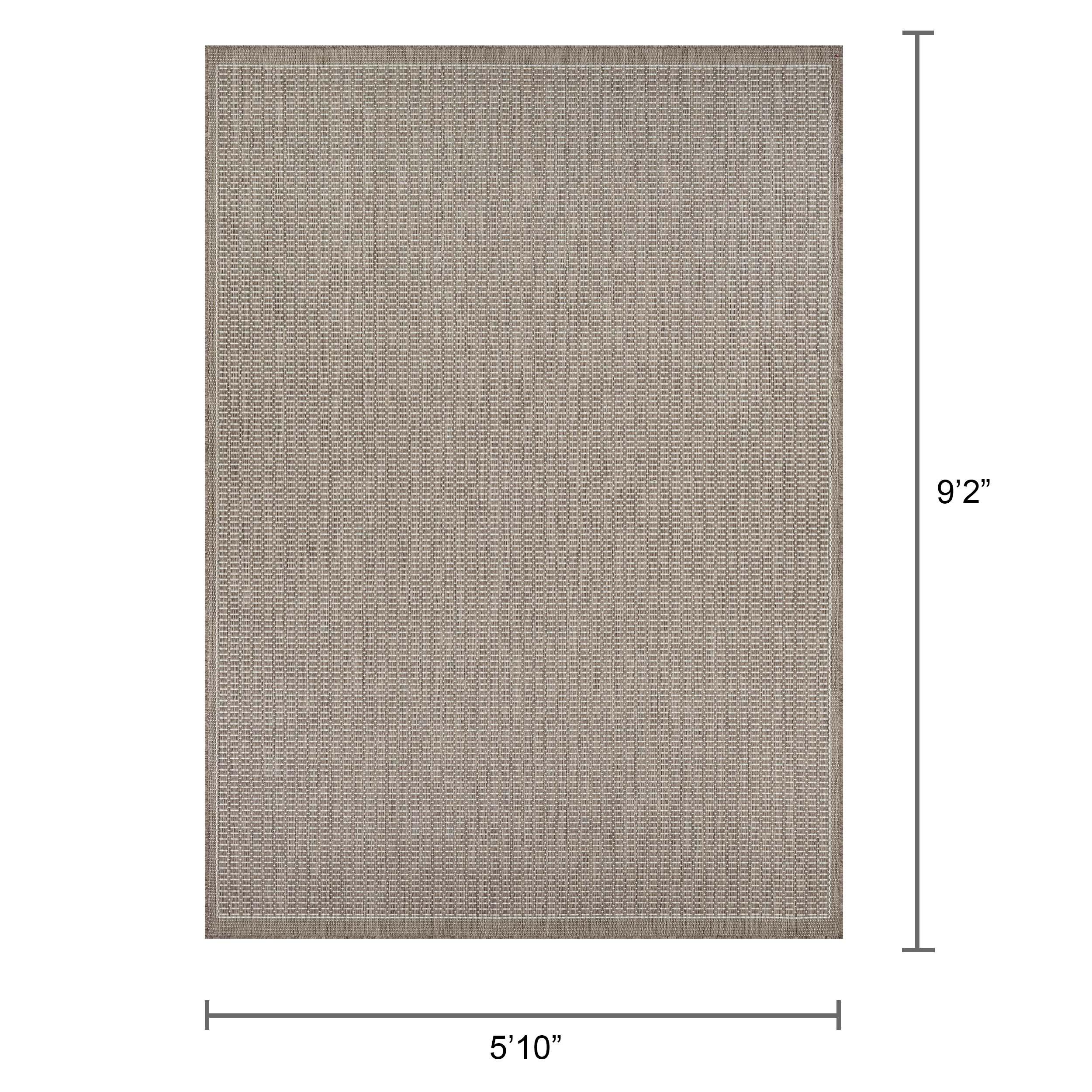 Couristan Recife Saddle Stitch Indoor /Outdoor Area Rug, Champagne- Taupe, 5'10" x 9'2"